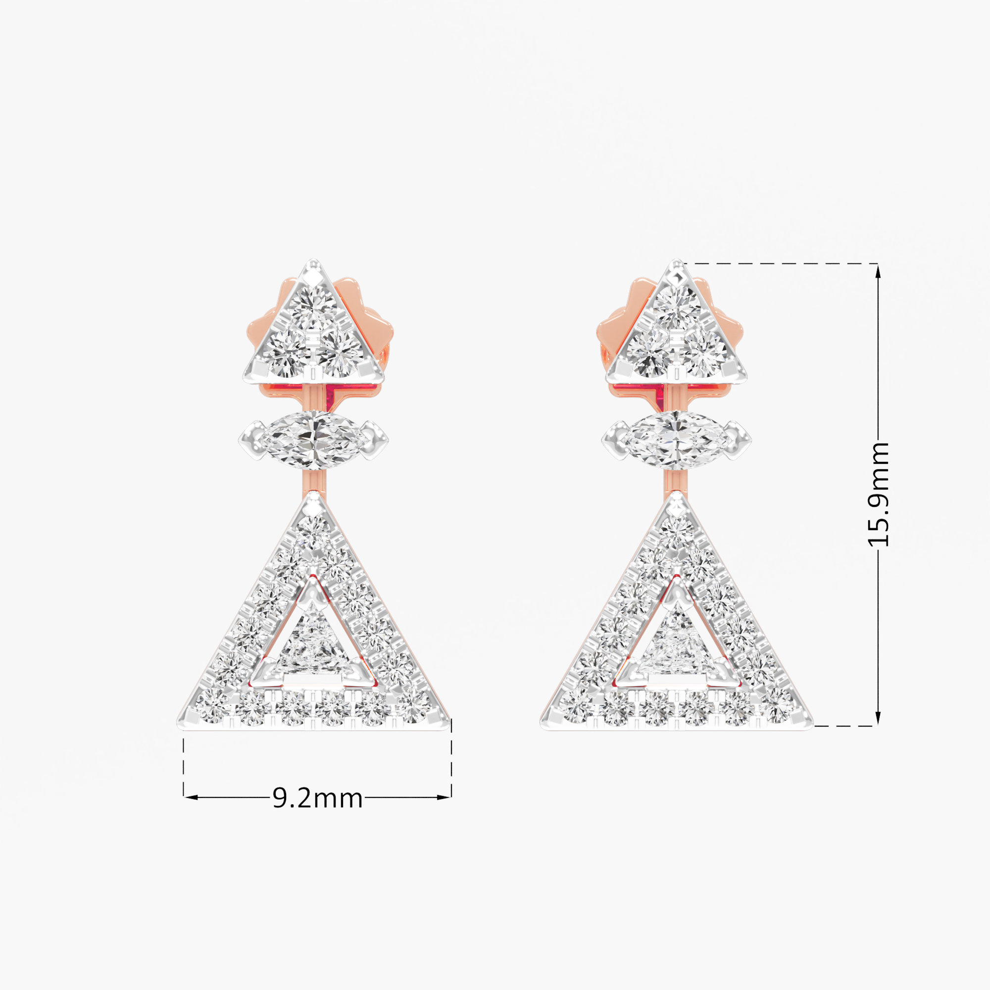 Pyramid Radiance Stud Earrings