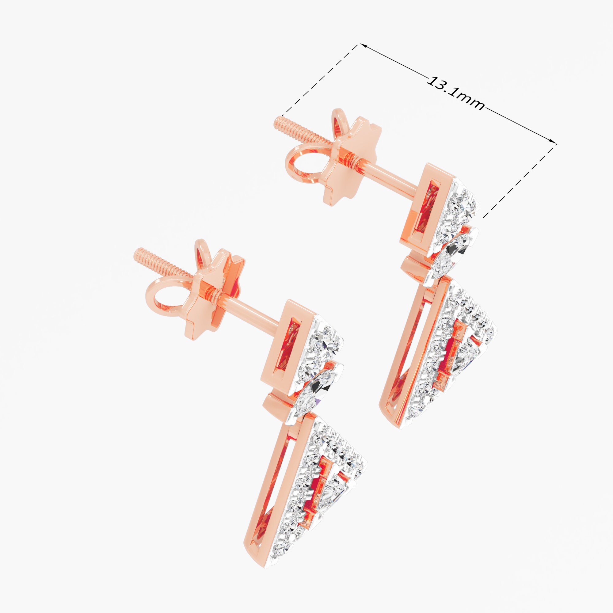 Pyramid Radiance Stud Earrings