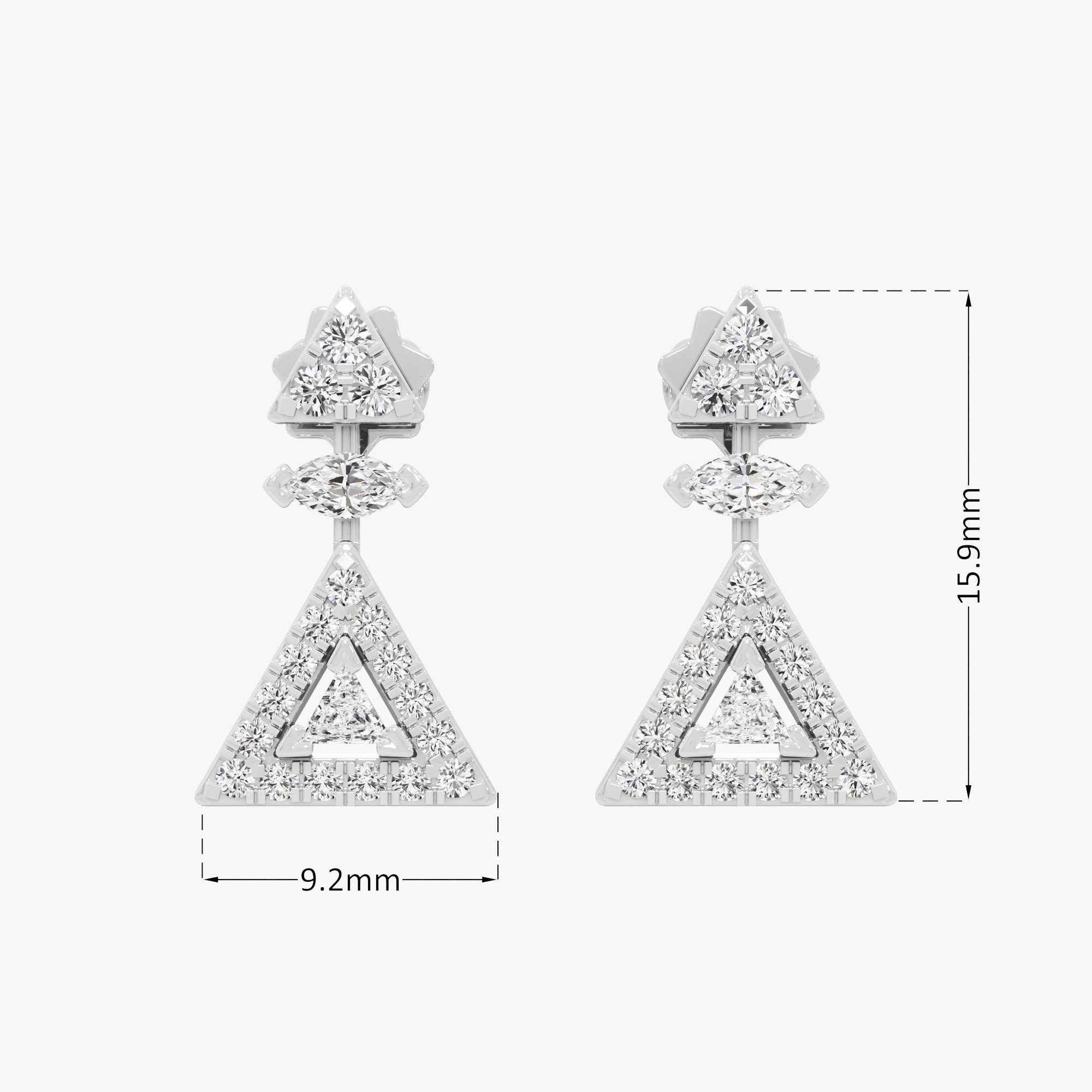 Pyramid Radiance Stud Earrings