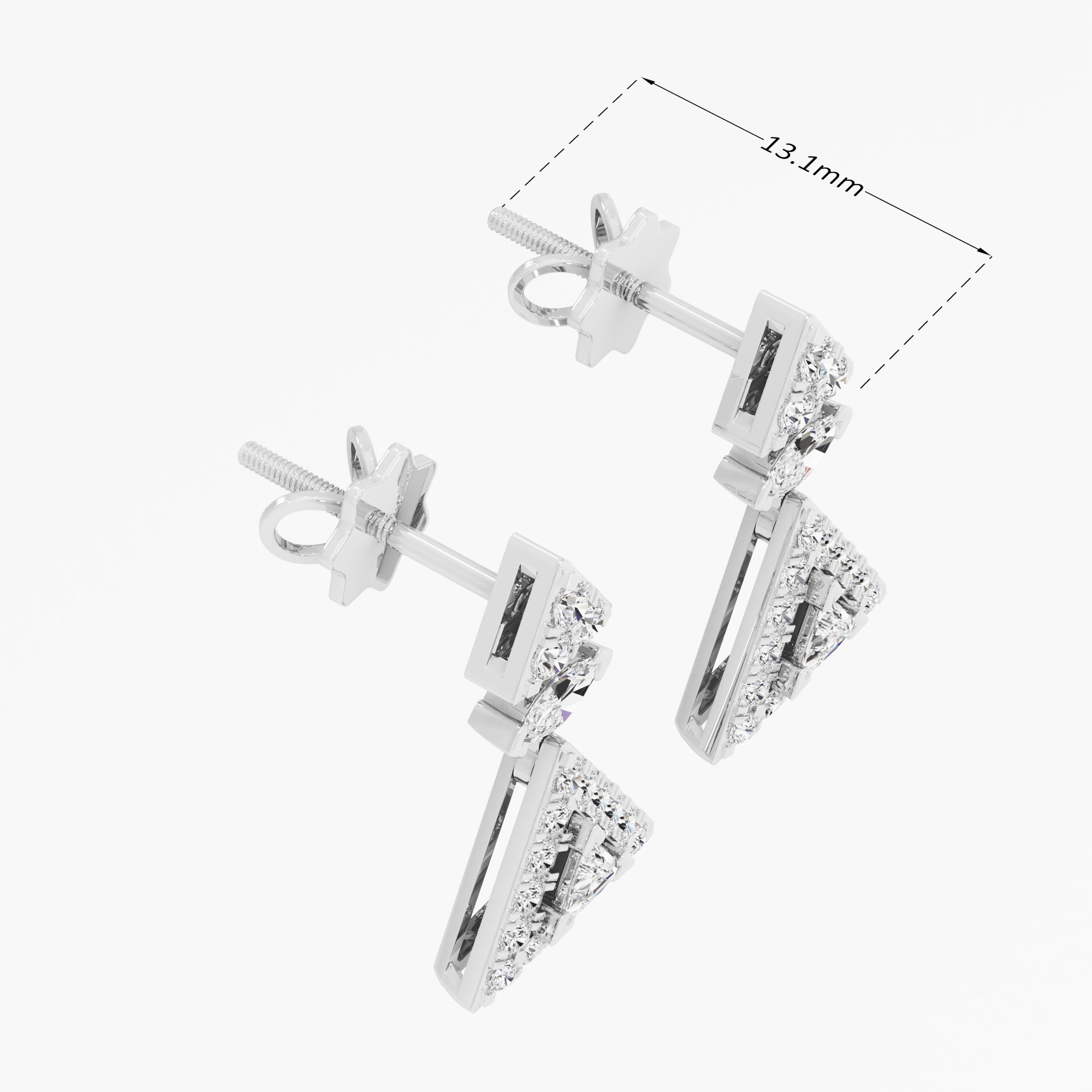 Pyramid Radiance Stud Earrings