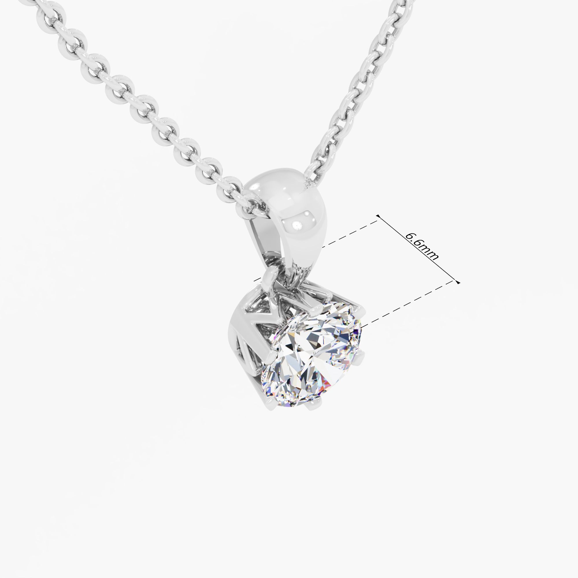 Timeless Classic Round Solitaire Pendant in 14KT White Gold (Diamond Quality: EF-VVS VS)