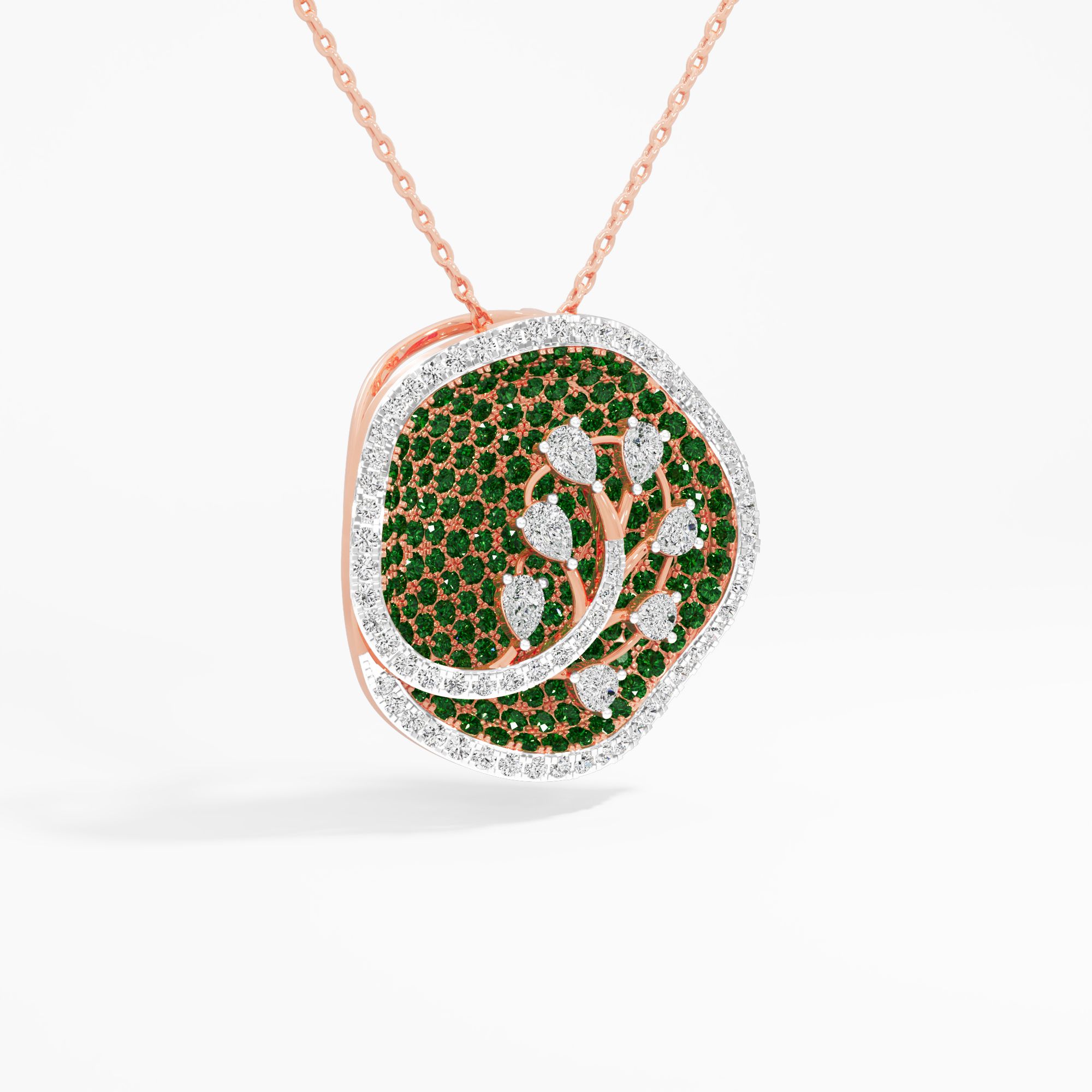 Glowing Vine Diamond Pendant