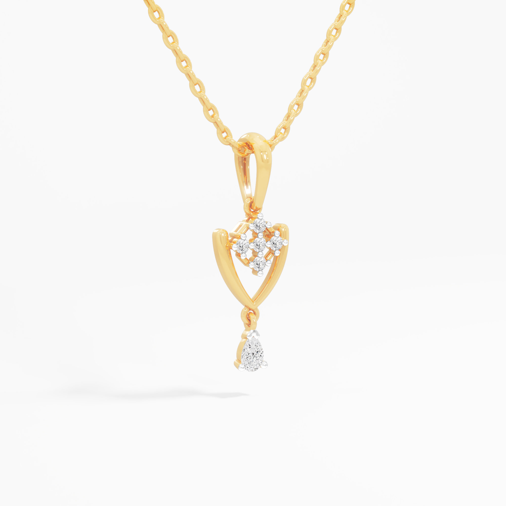 Delicate Wish Diamond Pendant | Chain Available Separately in 9KT Yellow Gold (Diamond Quality: FG-VVS VS)