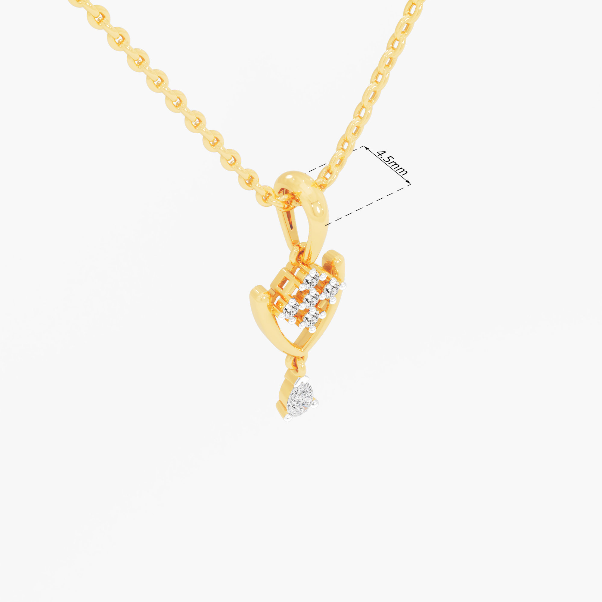 Delicate Wish Diamond Pendant | Chain Available Separately in 9KT Yellow Gold (Diamond Quality: FG-VVS VS)
