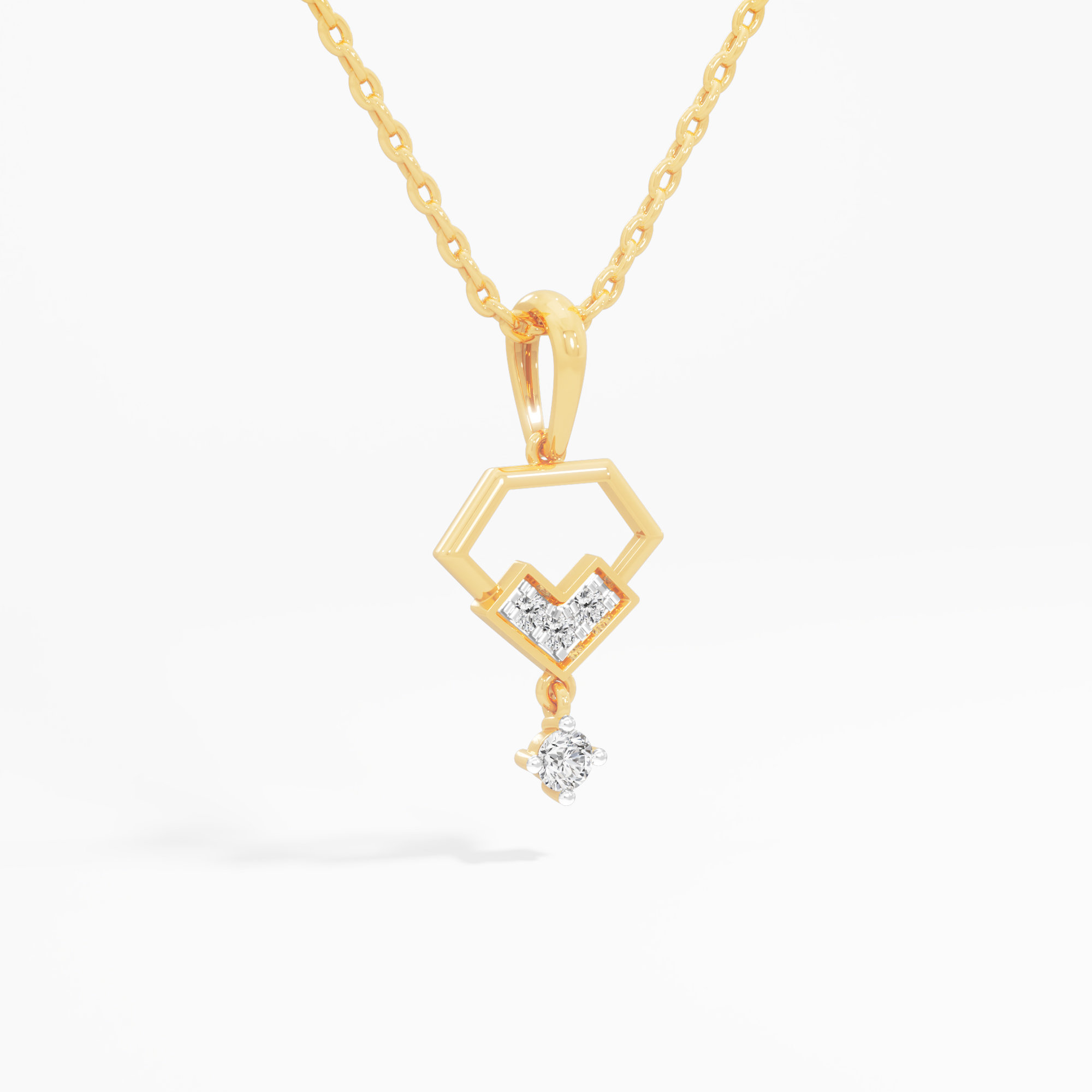 Luminous Contour Diamond Pendant | Pendant Only (Chain Sold Separately) in 9KT Yellow Gold (Diamond Quality: FG-VVS VS)