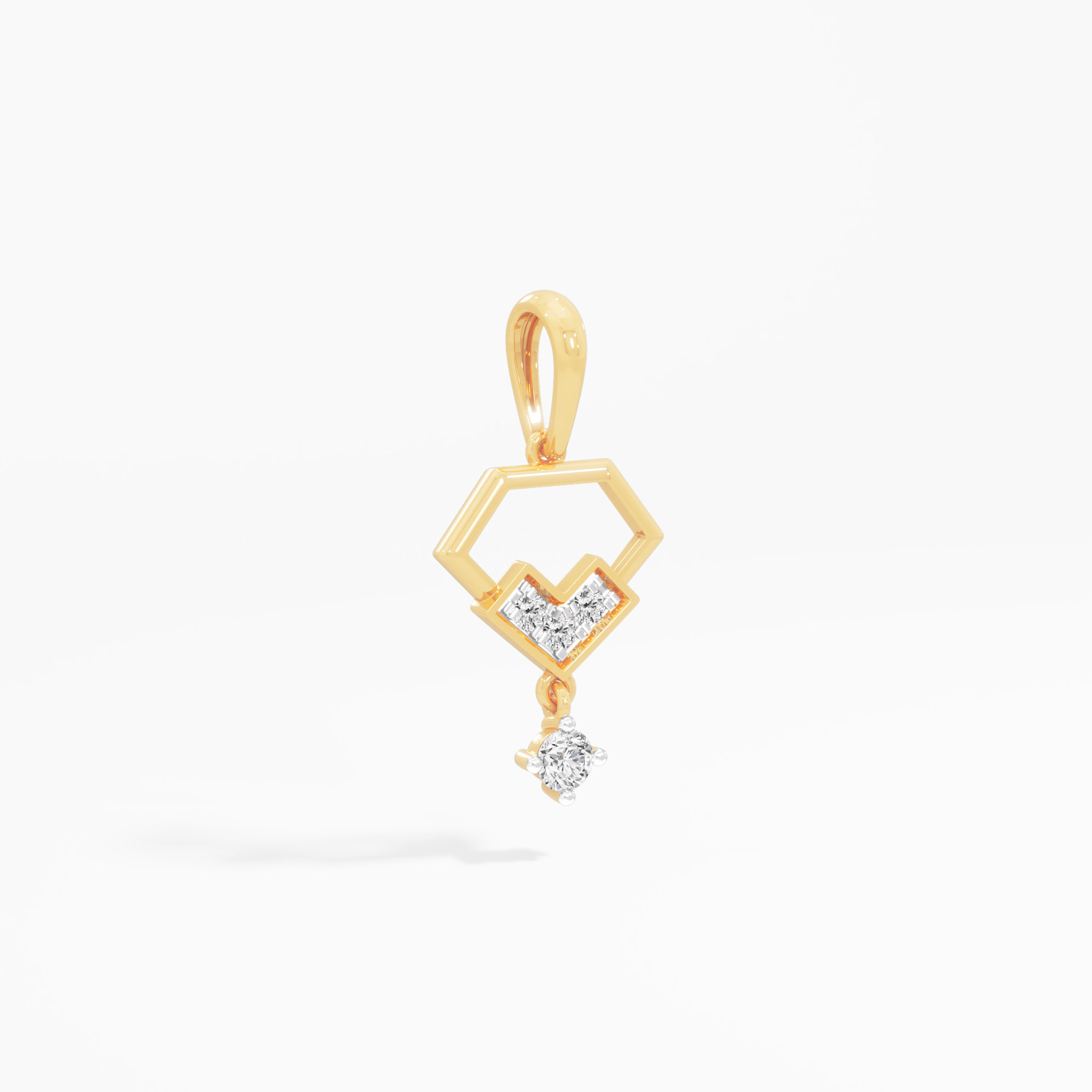 Luminous Contour Diamond Pendant | Pendant Only (Chain Sold Separately) in 9KT Yellow Gold (Diamond Quality: FG-VVS VS)