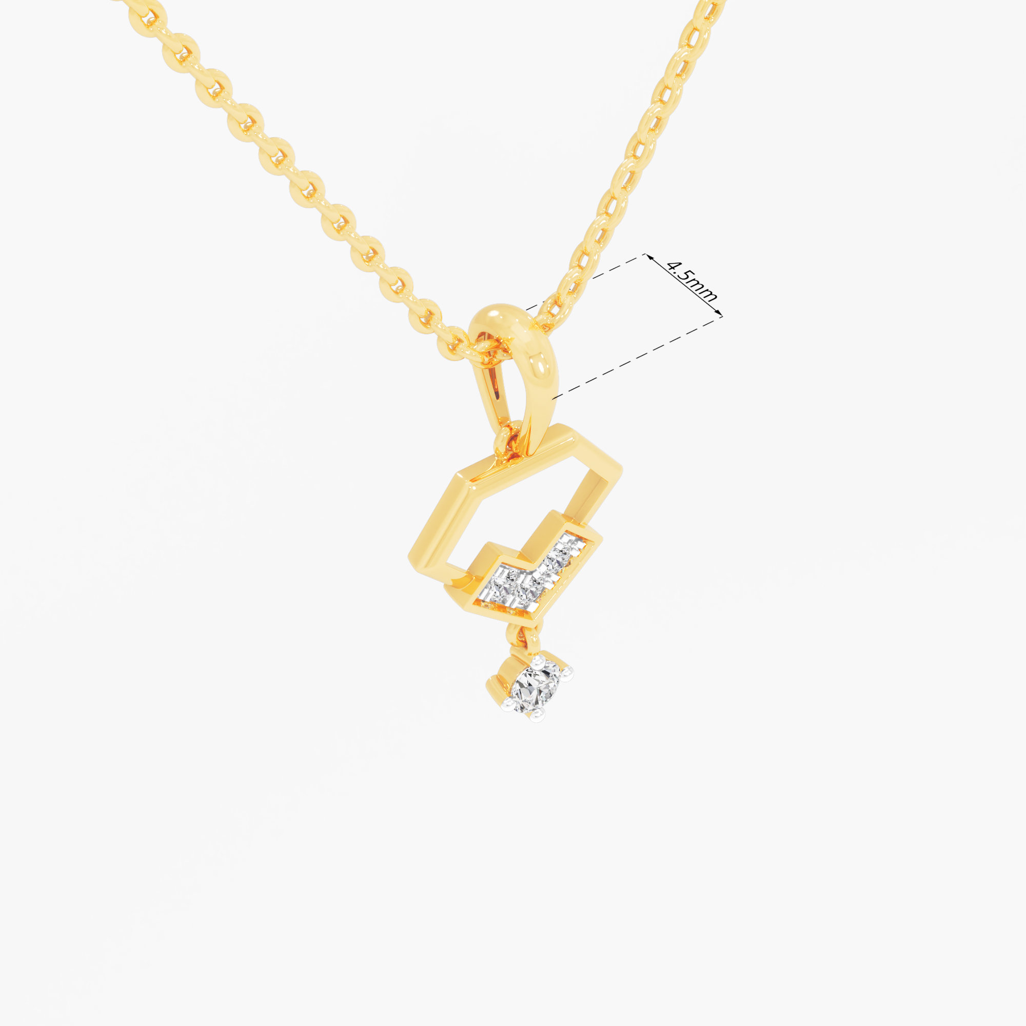Luminous Contour Diamond Pendant | Pendant Only (Chain Sold Separately) in 9KT Yellow Gold (Diamond Quality: FG-VVS VS)