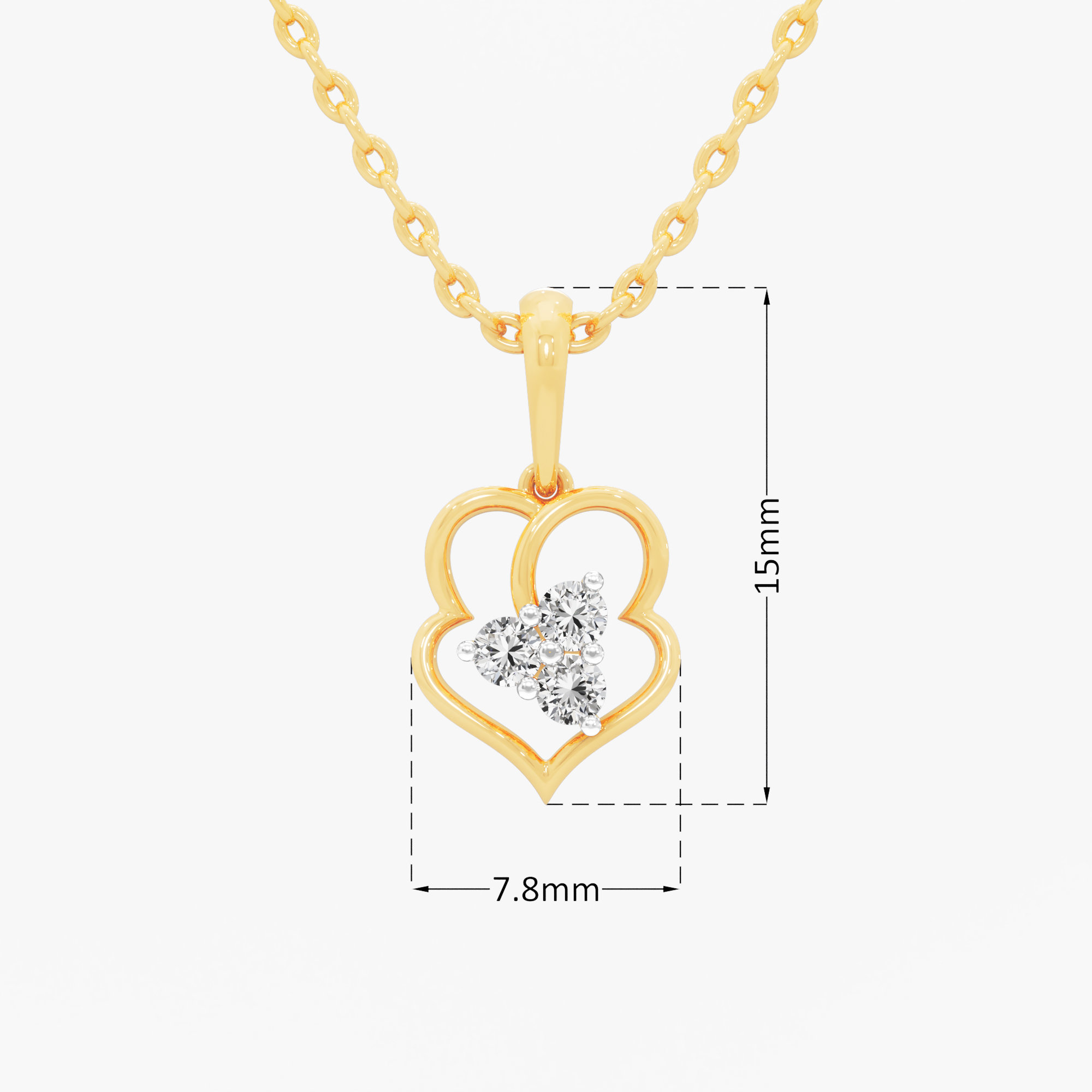 Love's Radiance Diamond Pendant | Standalone Pendant in 9KT Yellow Gold (Diamond Quality: FG-VVS VS)