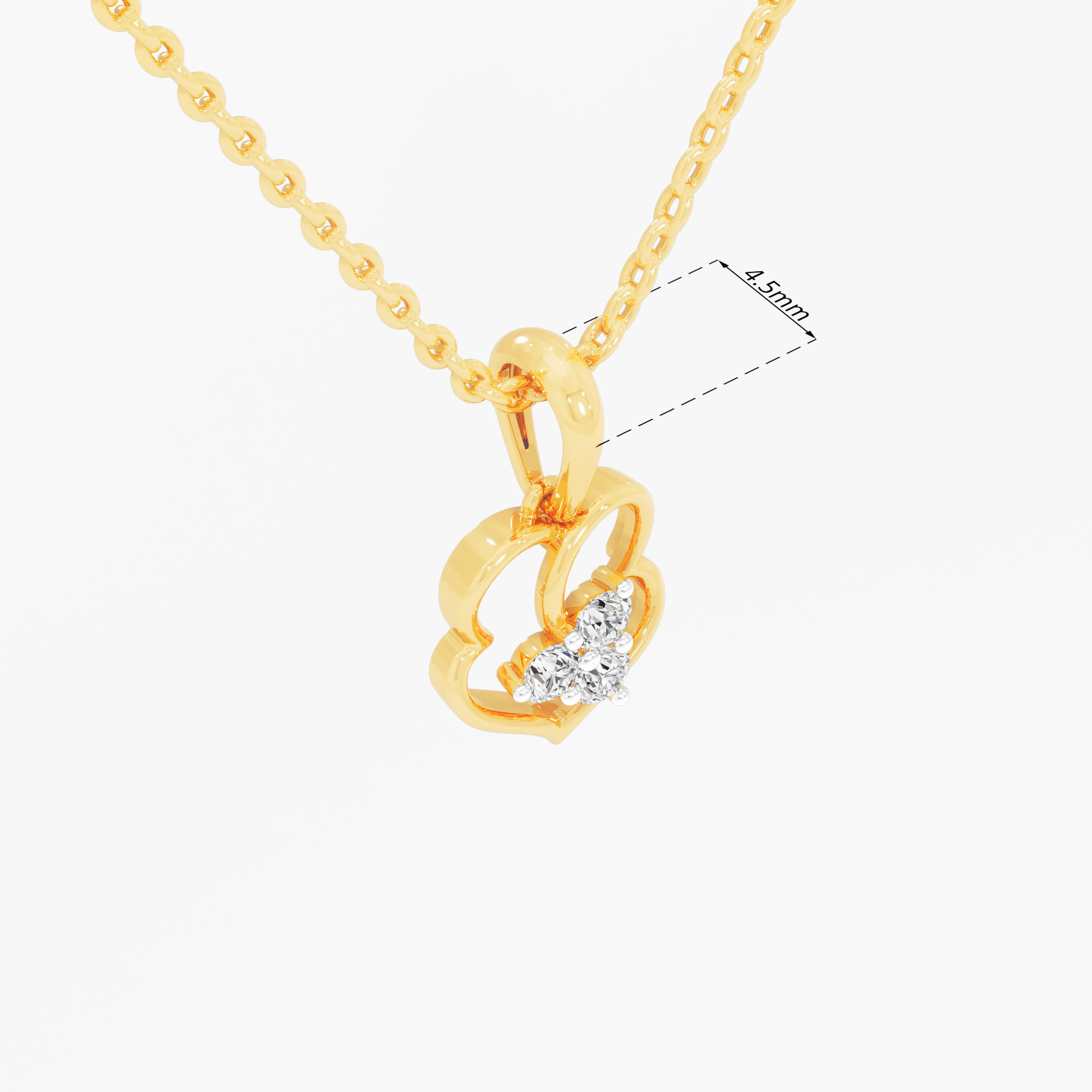 Love's Radiance Diamond Pendant | Standalone Pendant in 9KT Yellow Gold (Diamond Quality: FG-VVS VS)