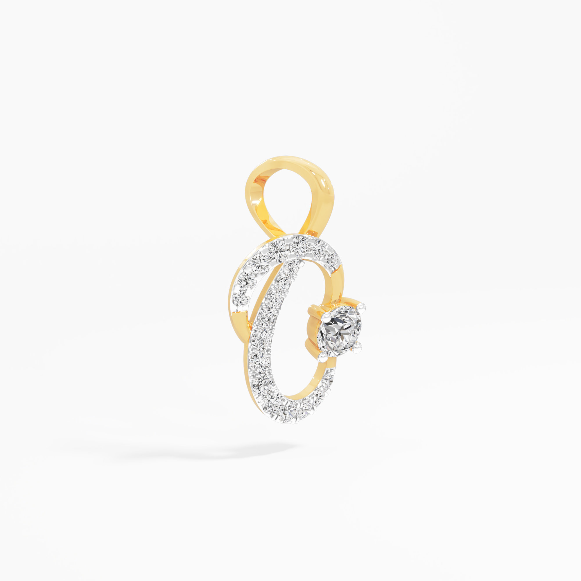Lyrical Loop Charms Pendants | Pendant Only (Chain Sold Separately) in 9KT Yellow Gold (Diamond Quality: EF-VVS)