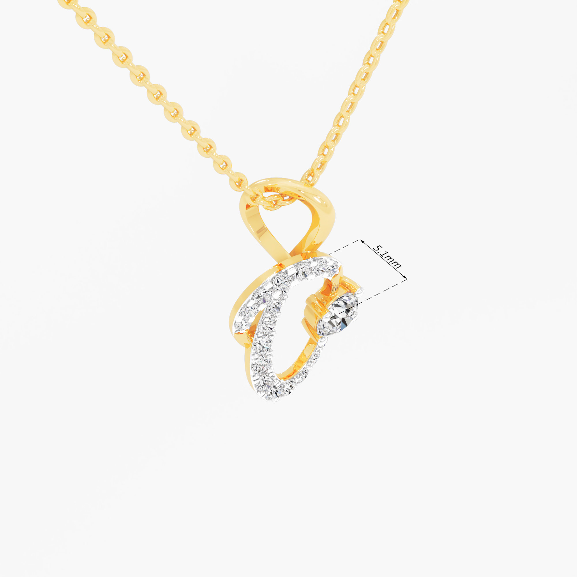 Lyrical Loop Charms Pendants | Pendant Only (Chain Sold Separately) in 9KT Yellow Gold (Diamond Quality: EF-VVS)
