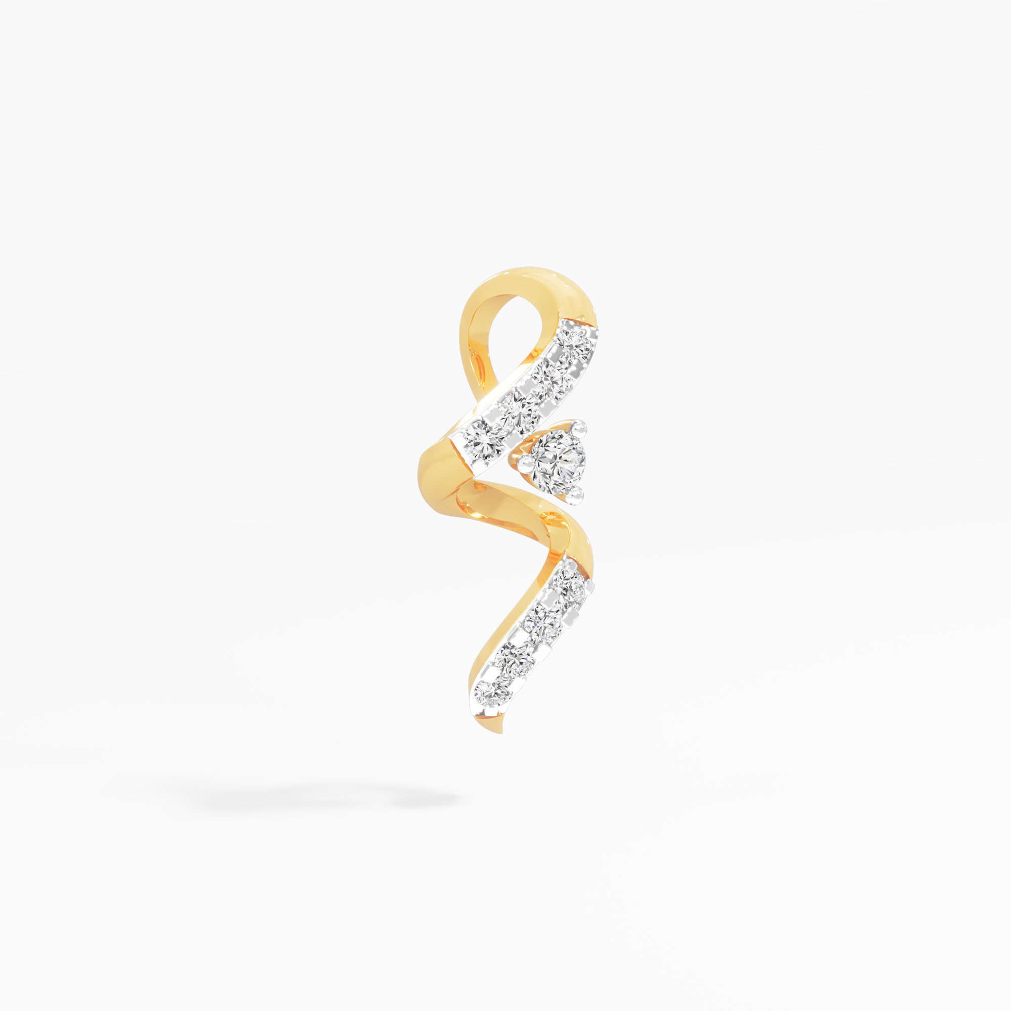 Woven Radiance Diamond Pendant in 9KT Yellow Gold (Diamond Quality: FG-VVS VS)