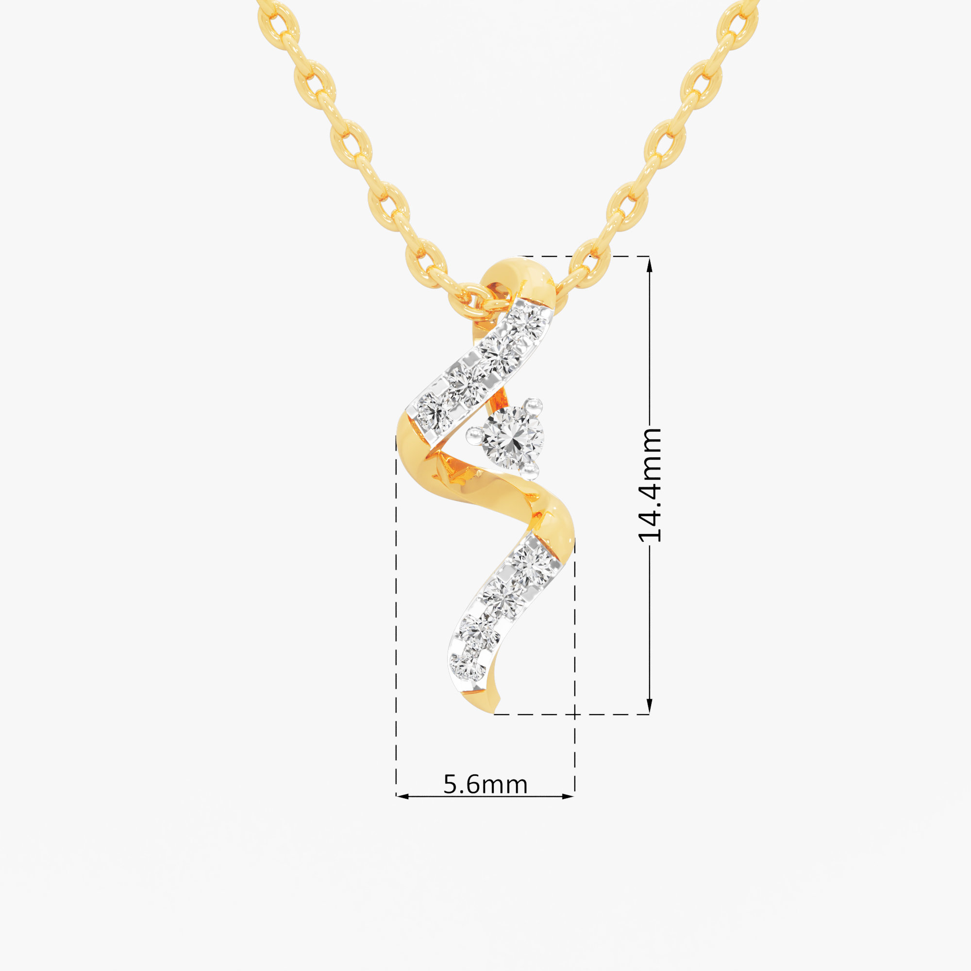 Woven Radiance Diamond Pendant in 9KT Yellow Gold (Diamond Quality: FG-VVS VS)