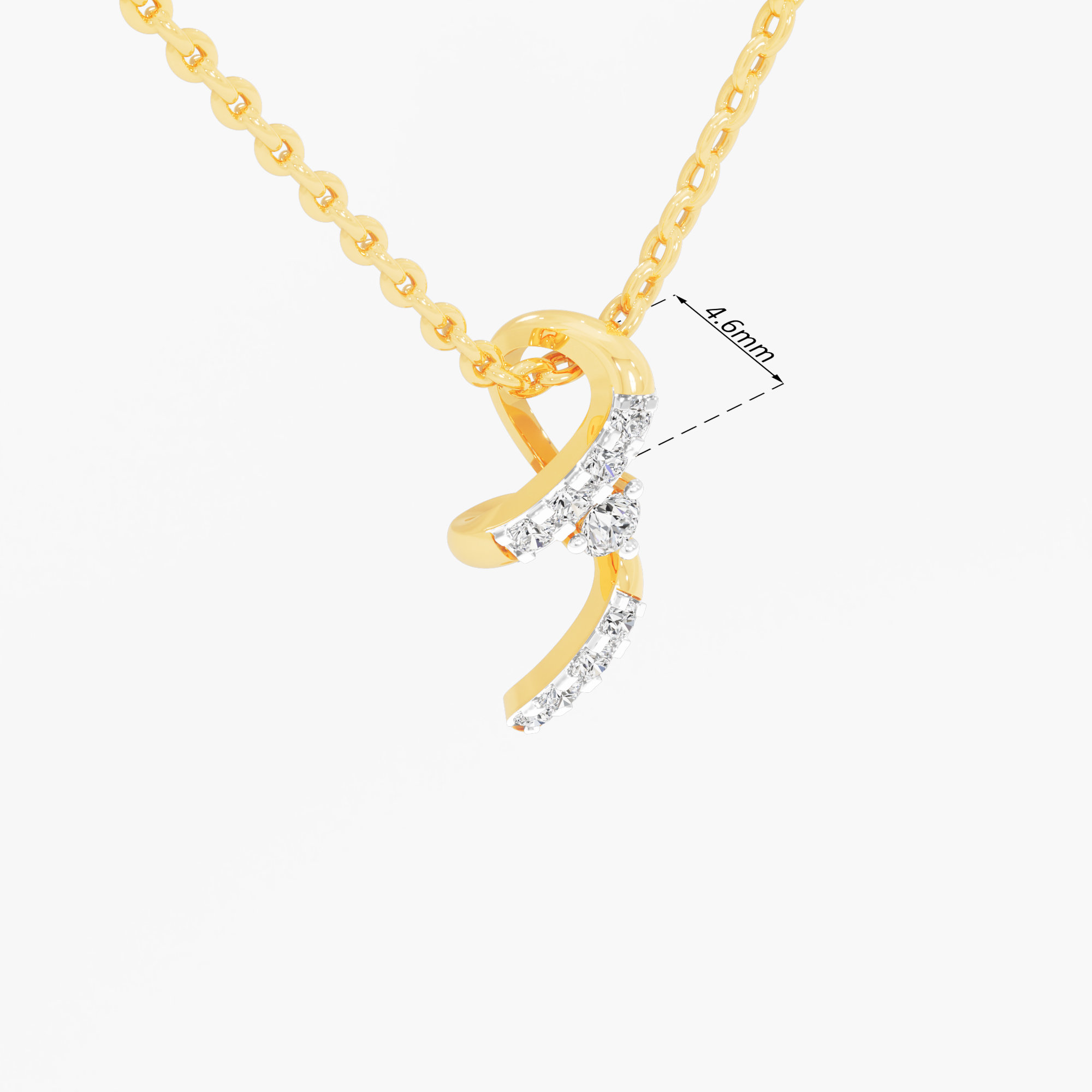 Woven Radiance Diamond Pendant in 9KT Yellow Gold (Diamond Quality: FG-VVS VS)