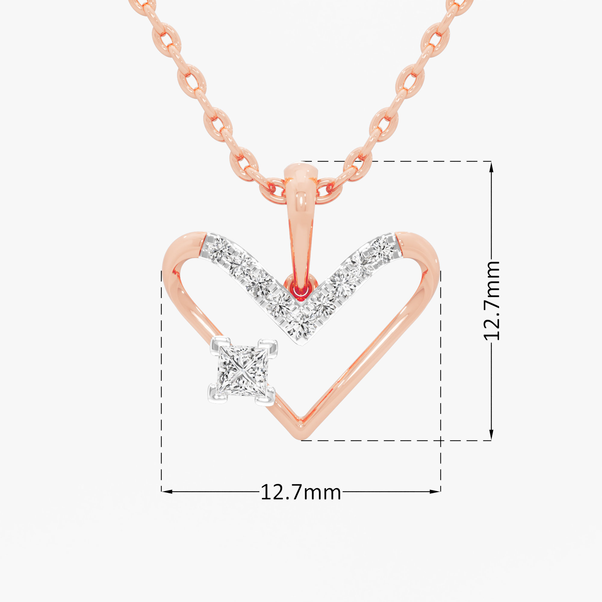 Sparkling Embrace Charms Pendants | Chain Available Separately in 9KT Rose Gold (Diamond Quality: FG-VVS VS)