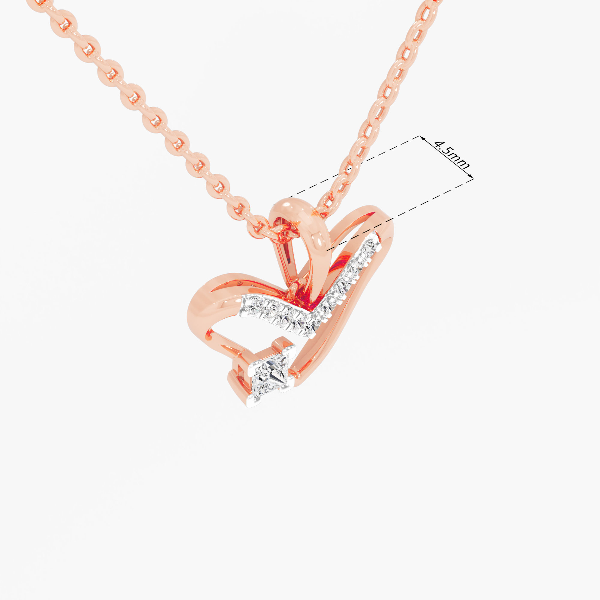 Sparkling Embrace Charms Pendants | Chain Available Separately in 9KT Rose Gold (Diamond Quality: FG-VVS VS)