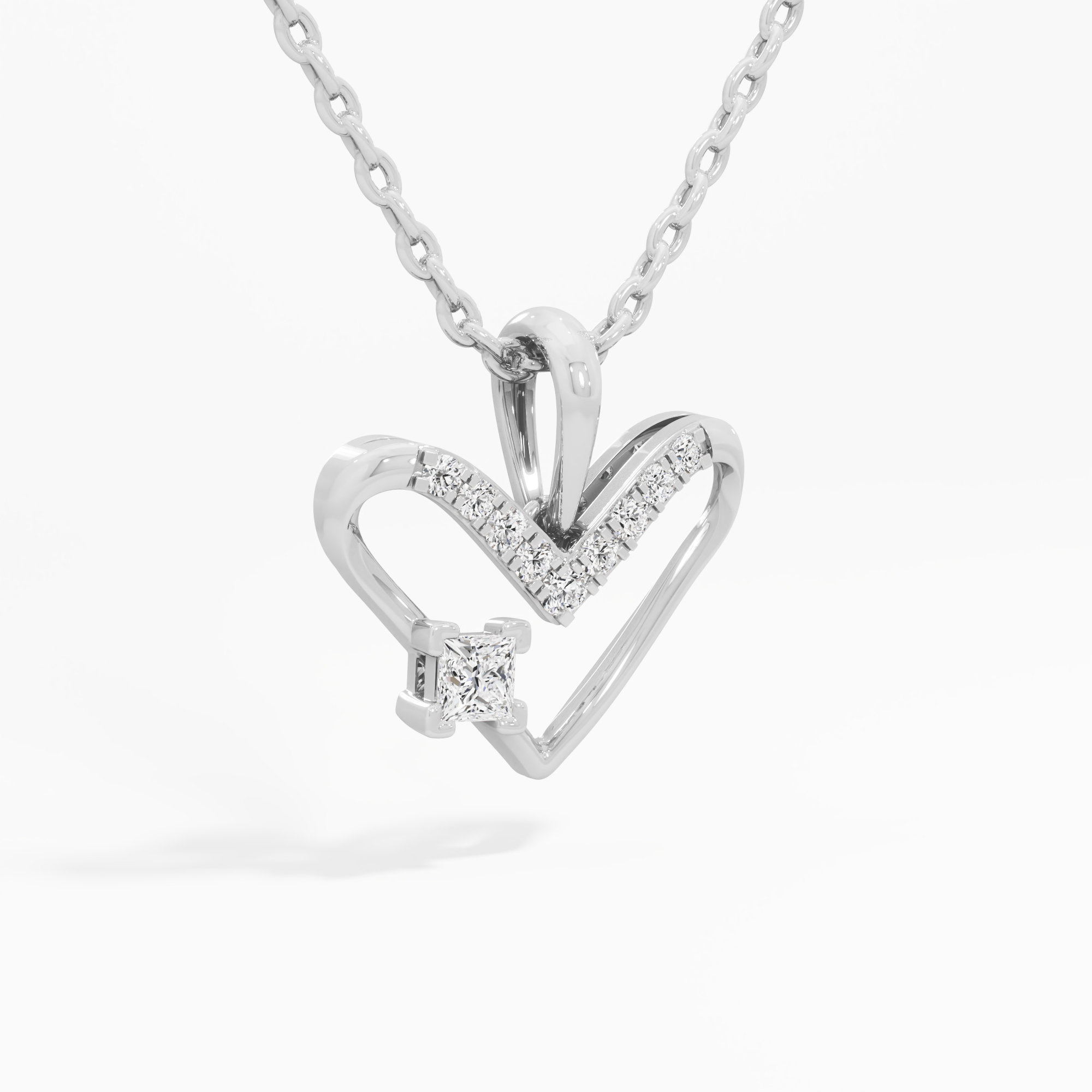 Sparkling Embrace Charms Pendants | Pendant Only in 9KT White Gold (Diamond Quality: FG-VVS VS)