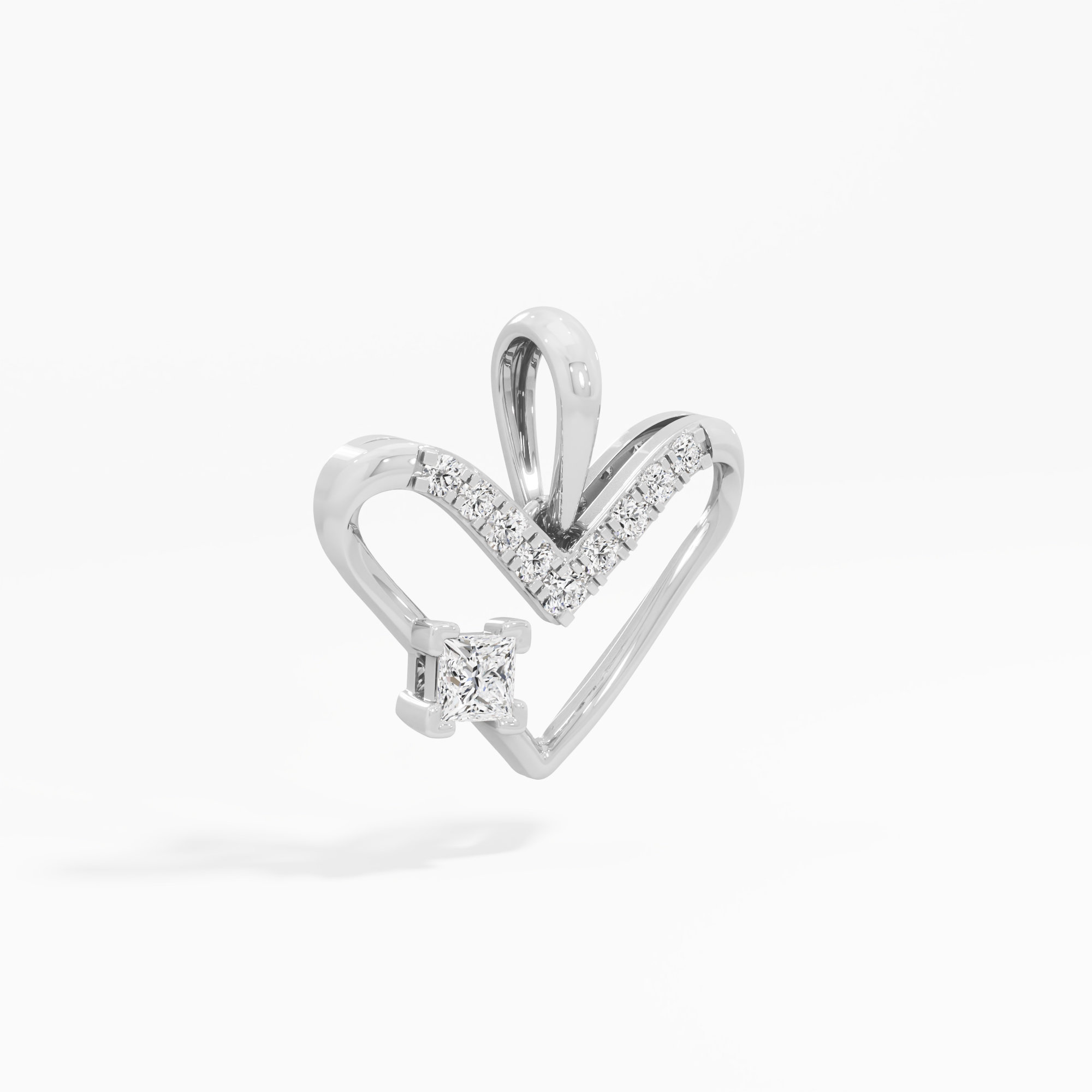 Sparkling Embrace Charms Pendants | Pendant Only in 9KT White Gold (Diamond Quality: FG-VVS VS)