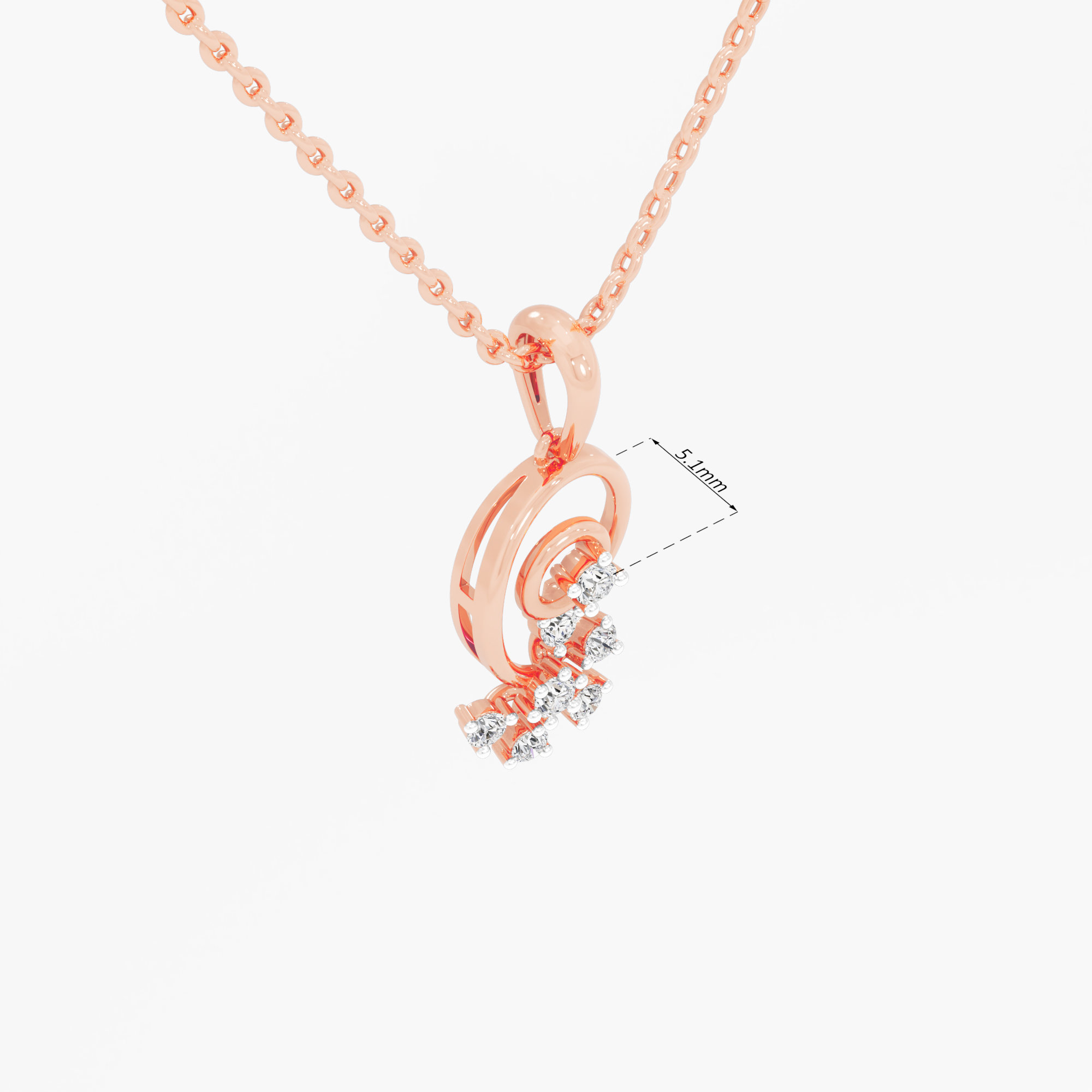 Glimmering Spiral Drops Pendants | Pendant Only in 9KT Rose Gold (Diamond Quality: EF-VVS VS)