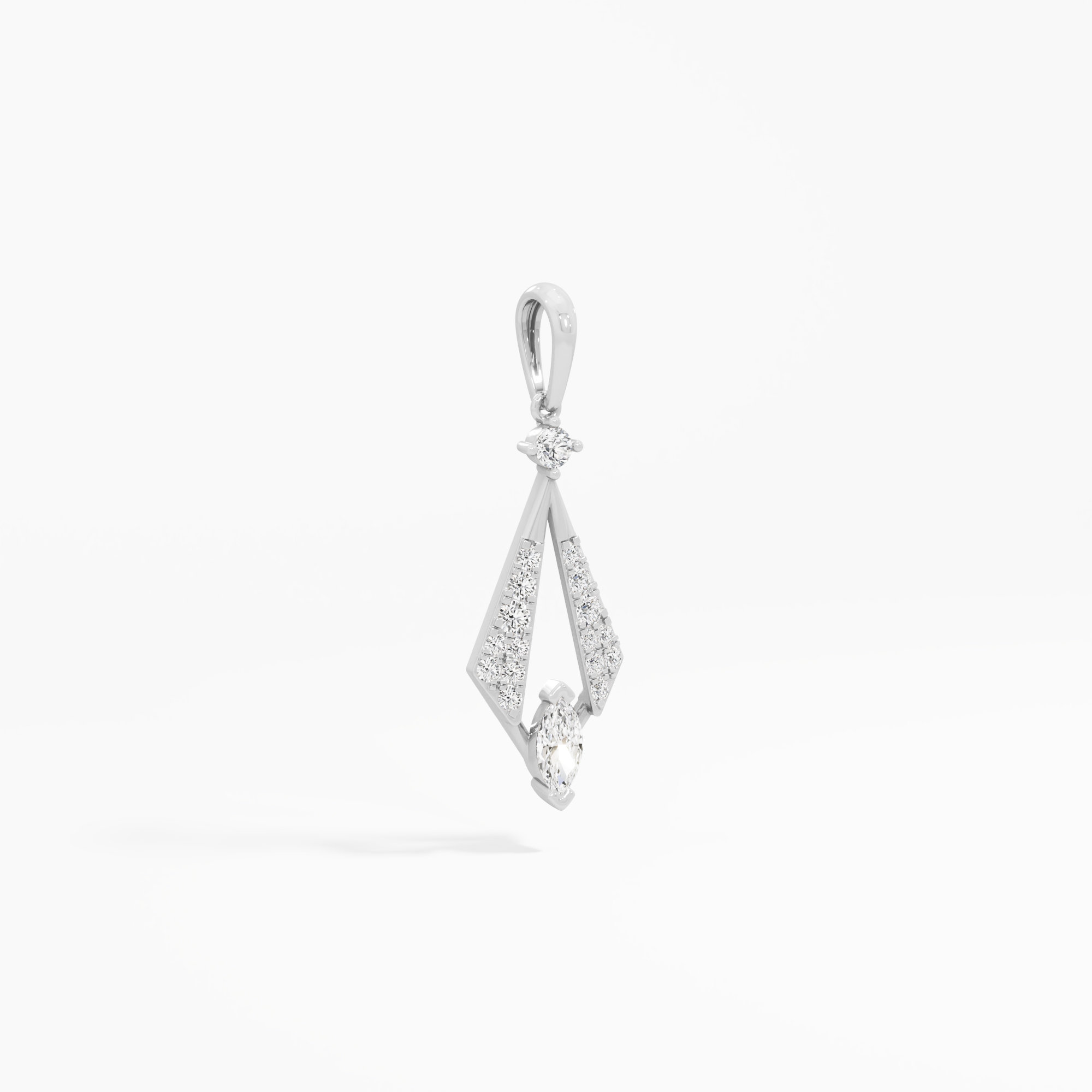 Glimmering Rhombus Drops Pendants | Pendant Only in 9KT White Gold (Diamond Quality: FG-VVS VS)