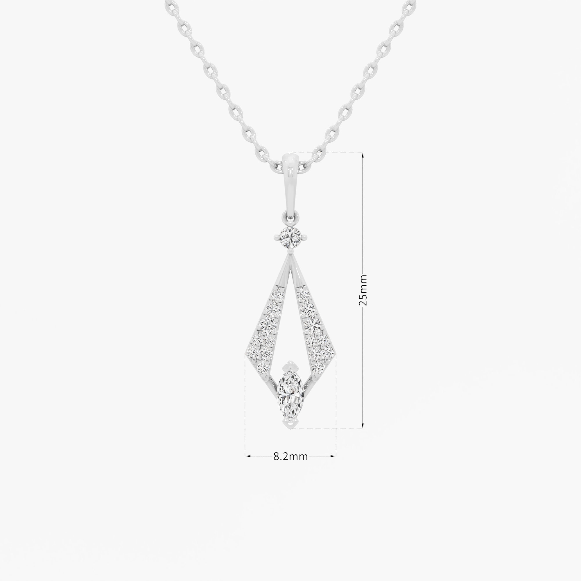 Glimmering Rhombus Drops Pendants | Pendant Only in 9KT White Gold (Diamond Quality: FG-VVS VS)