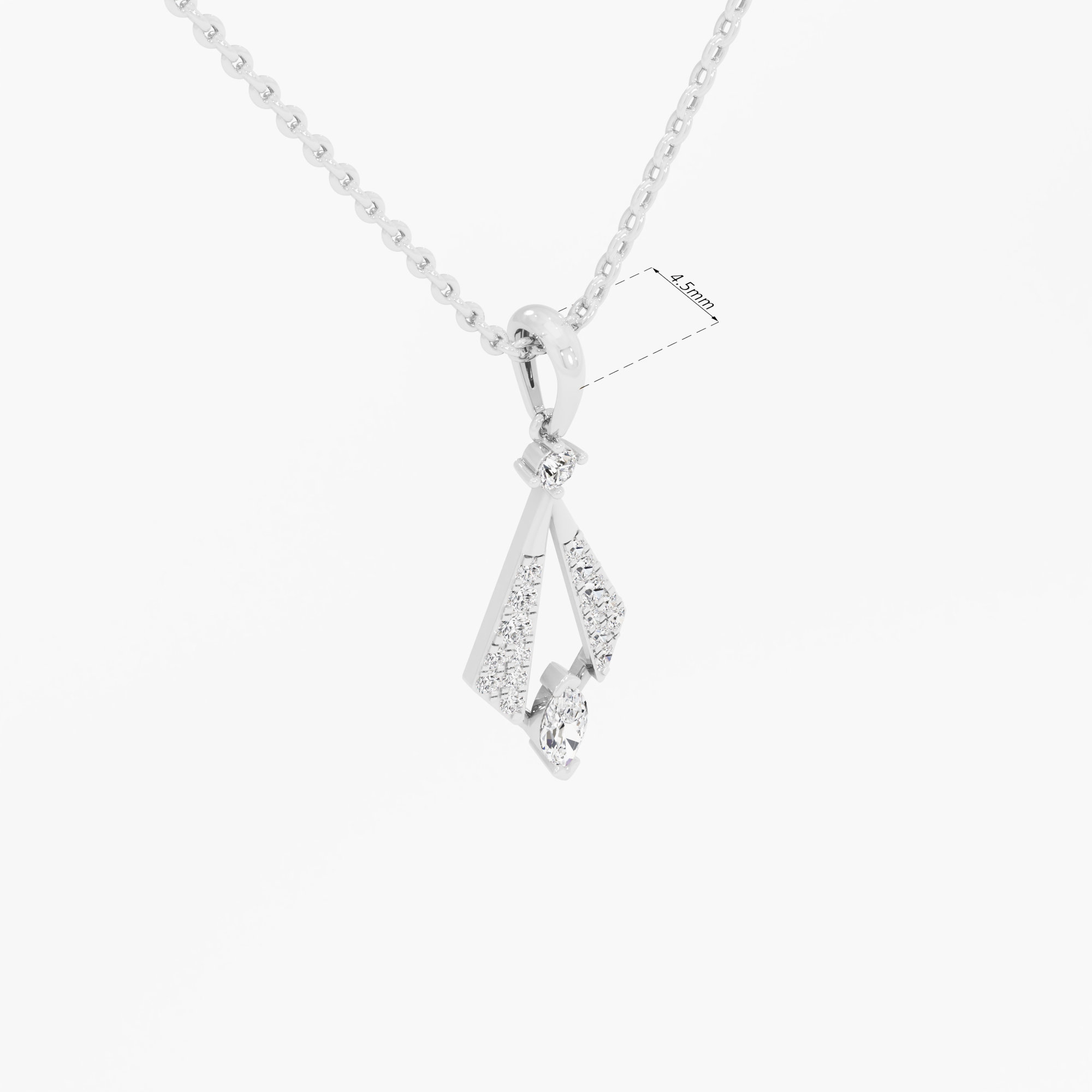 Glimmering Rhombus Drops Pendants | Pendant Only in 9KT White Gold (Diamond Quality: FG-VVS VS)