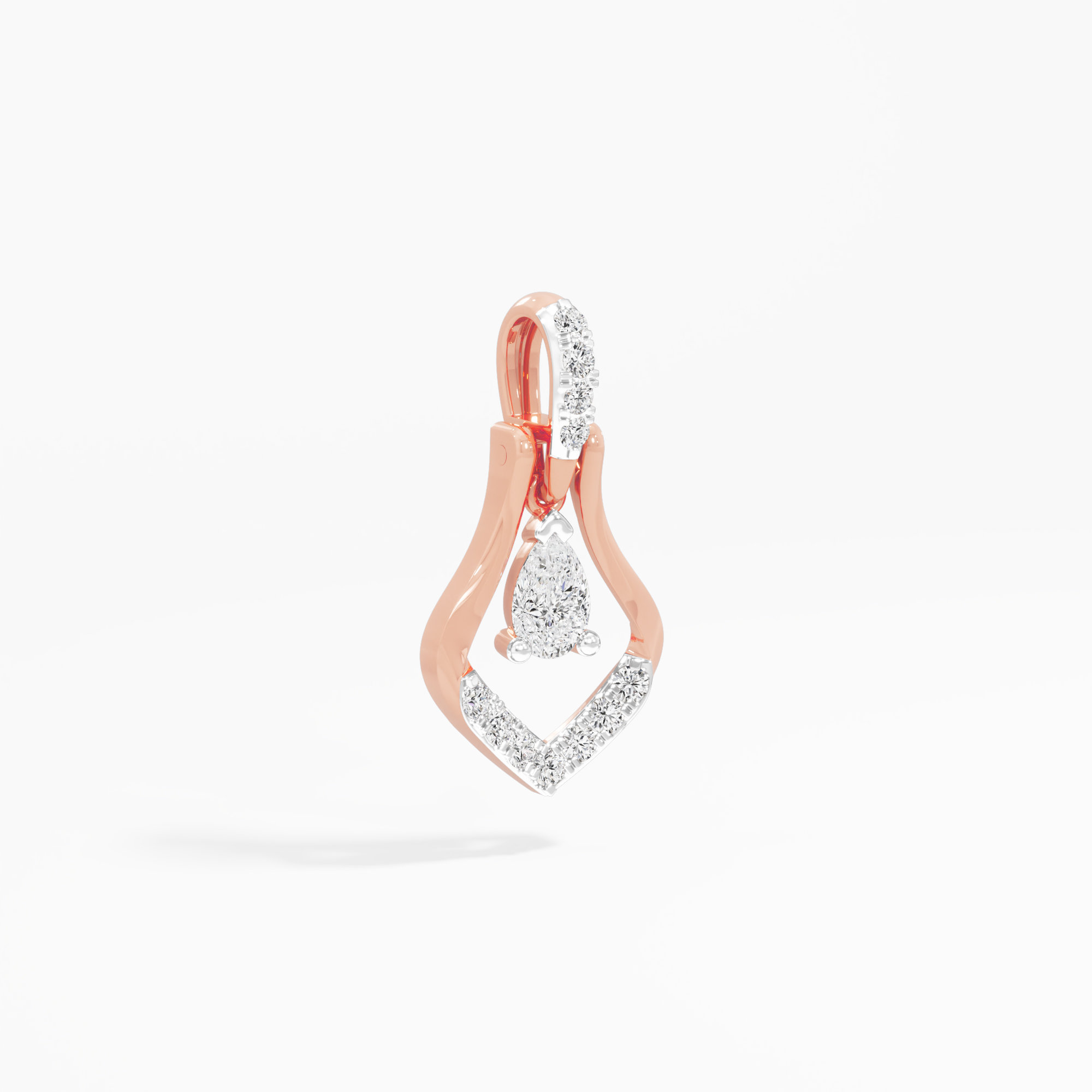 Fluid Radiance Drops Pendants | Individual Pendant in 9KT Rose Gold (Diamond Quality: FG-VVS VS)