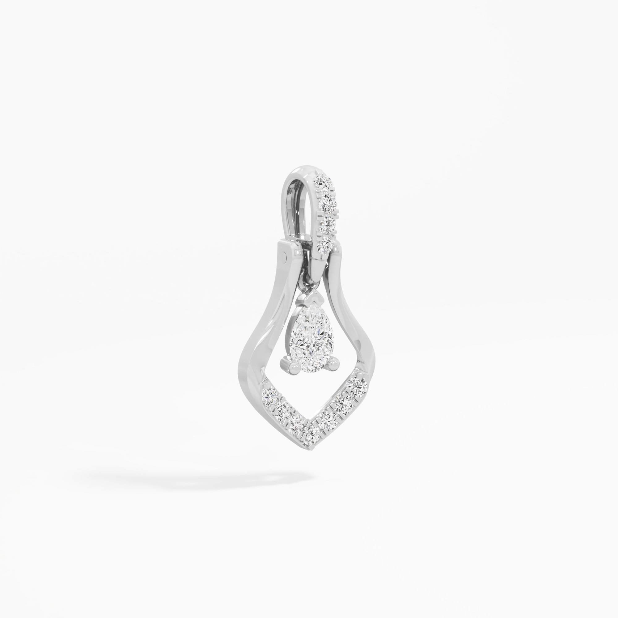 Fluid Radiance Drops Pendants | Pendant Only in 9KT White Gold (Diamond Quality: FG-VVS VS)