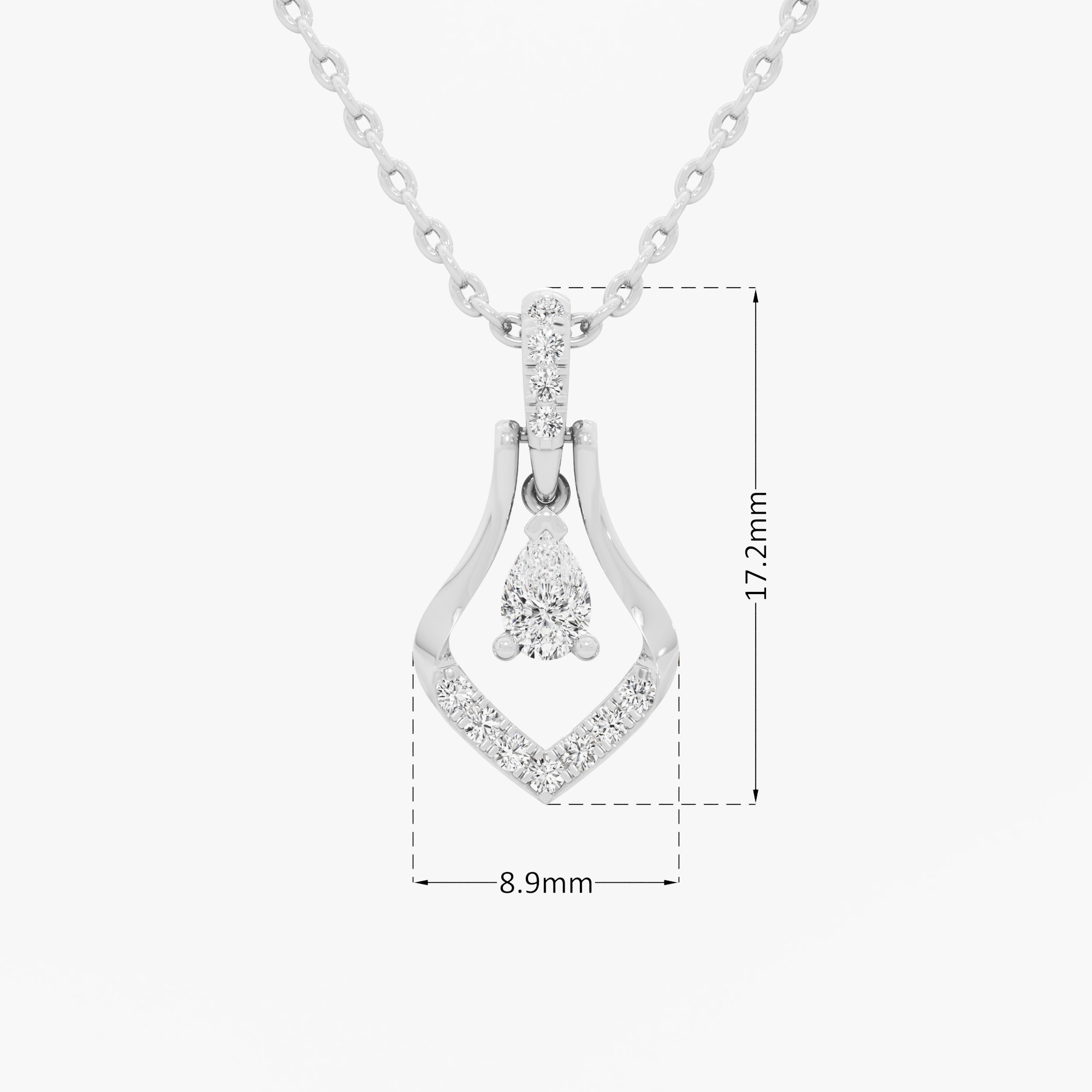 Fluid Radiance Drops Pendants | Pendant Only in 9KT White Gold (Diamond Quality: FG-VVS VS)