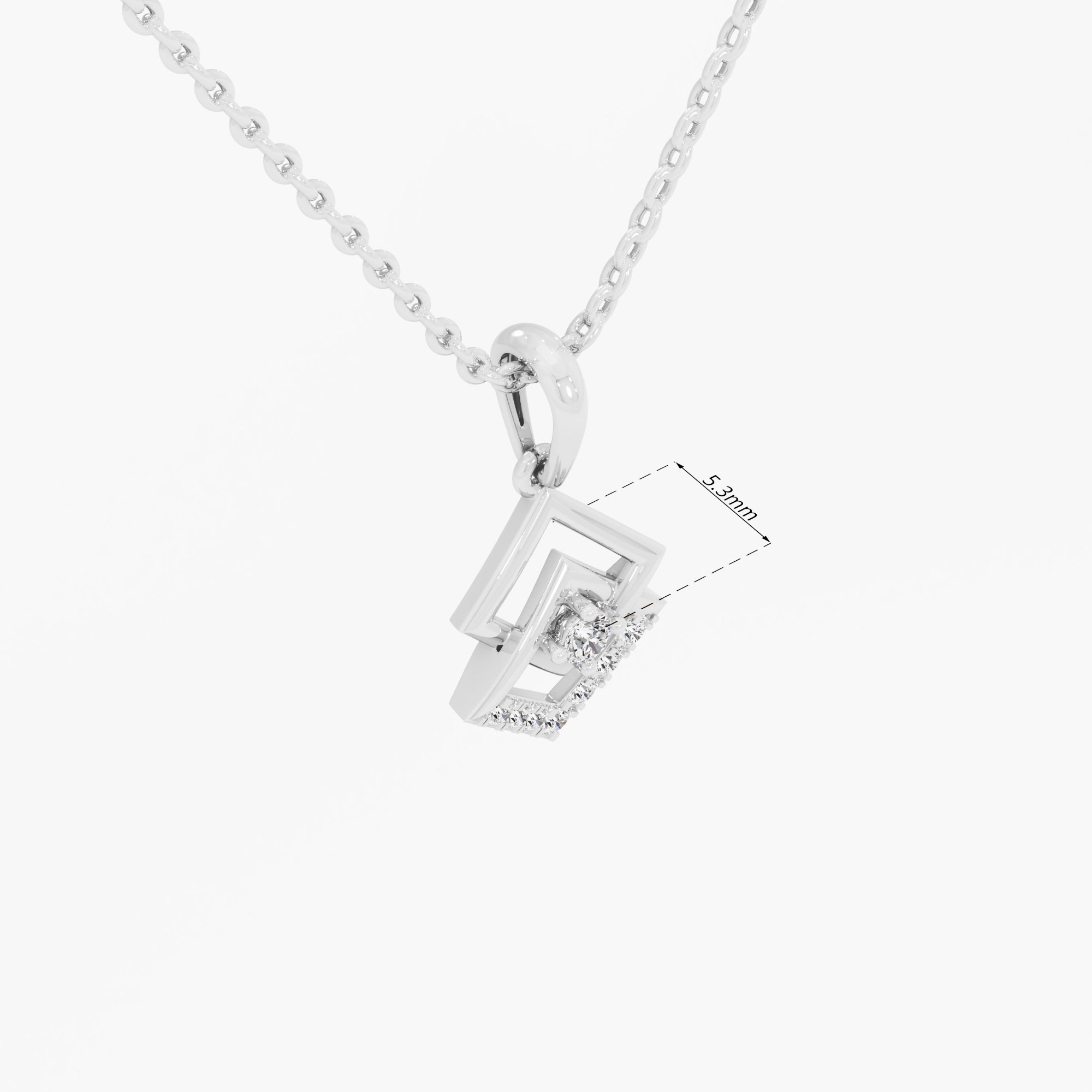 Geometric Glow Drops Pendants | Pendant Only (Chain Sold Separately) in 9KT White Gold (Diamond Quality: EF-VVS VS)