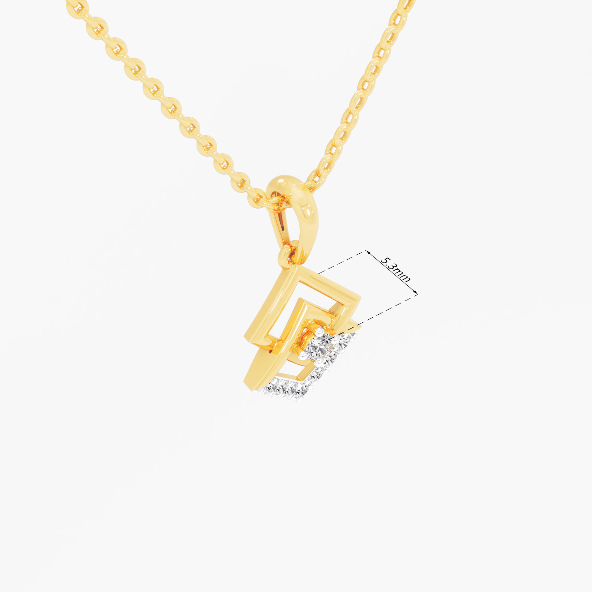 Geometric Glow Drops Pendants | Individual Pendant in 9KT Yellow Gold (Diamond Quality: EF-VVS VS)