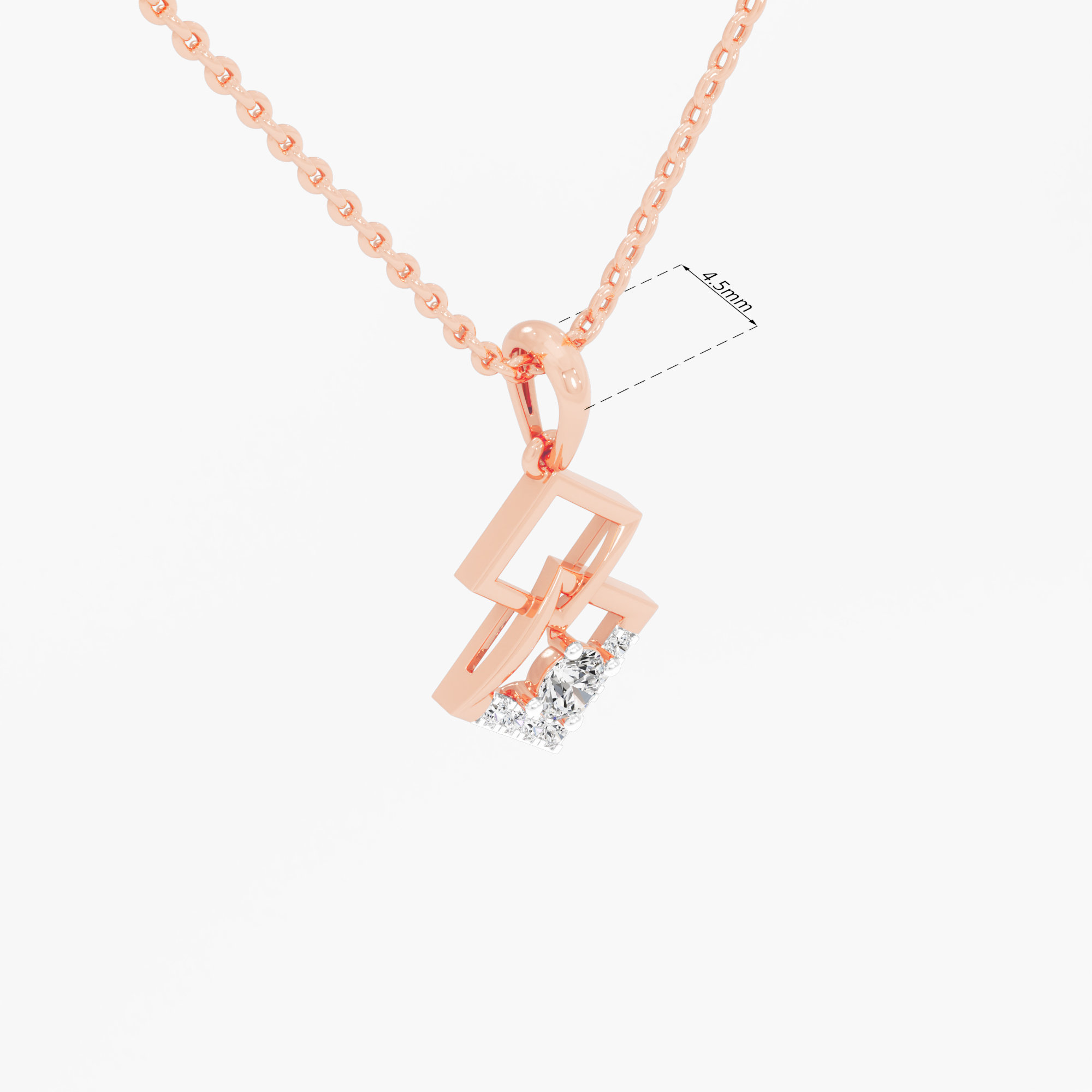 Interlaced Spark Charms Pendants | Individual Pendant in 9KT Rose Gold (Diamond Quality: EF-VVS VS)