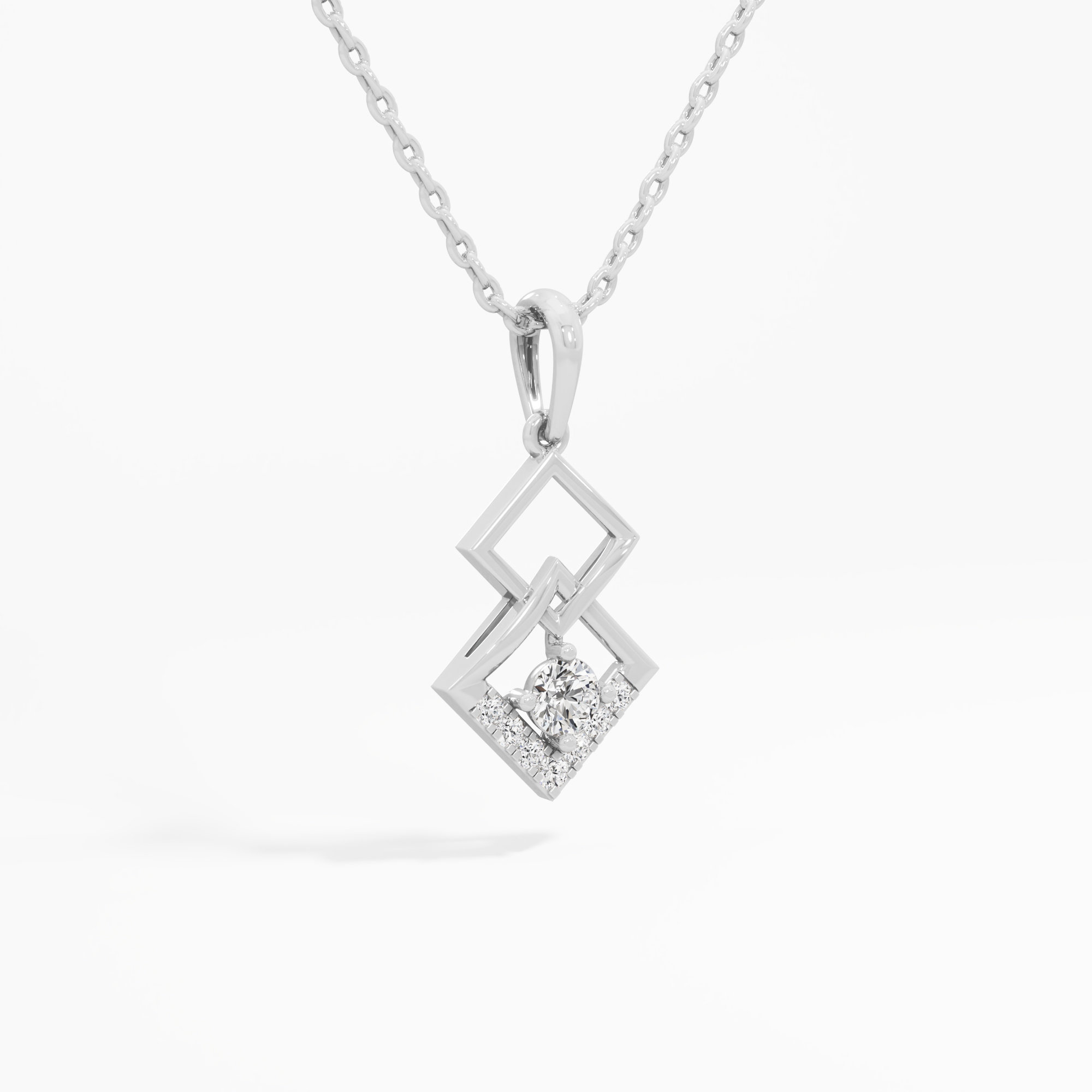 Interlaced Spark Charms Pendants | Pendant Only in 9KT White Gold (Diamond Quality: EF-VVS VS)