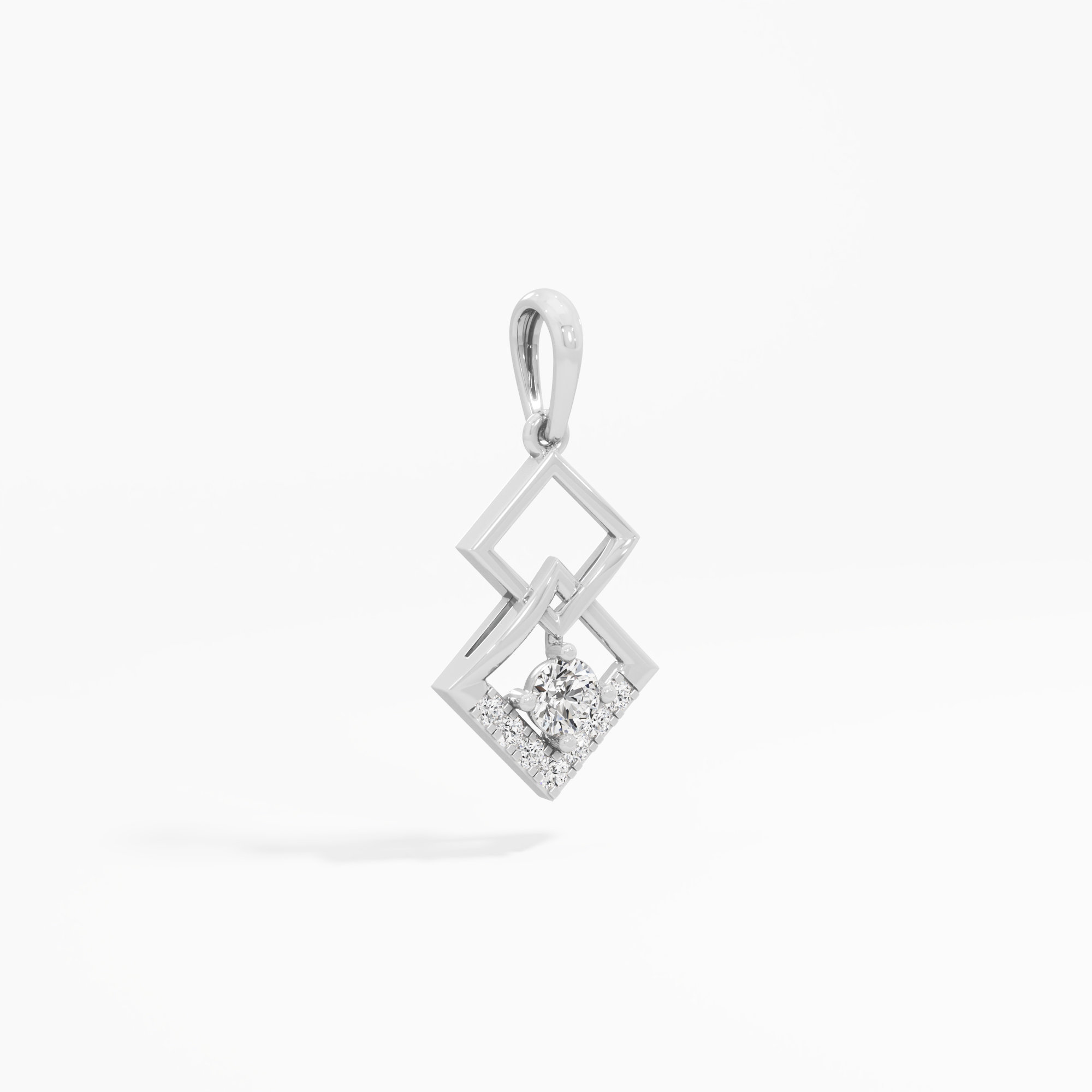 Interlaced Spark Charms Pendants | Pendant Only in 9KT White Gold (Diamond Quality: EF-VVS VS)
