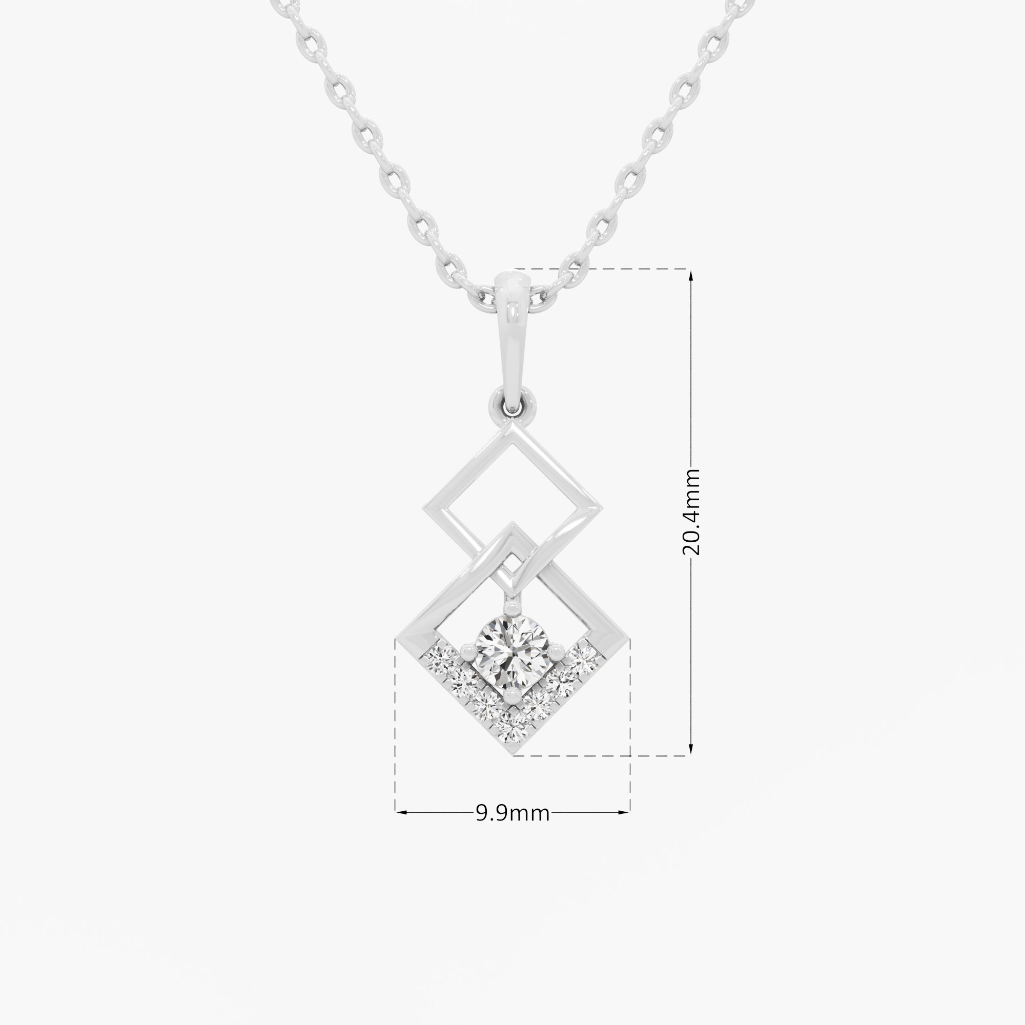 Interlaced Spark Charms Pendants | Pendant Only in 9KT White Gold (Diamond Quality: EF-VVS VS)