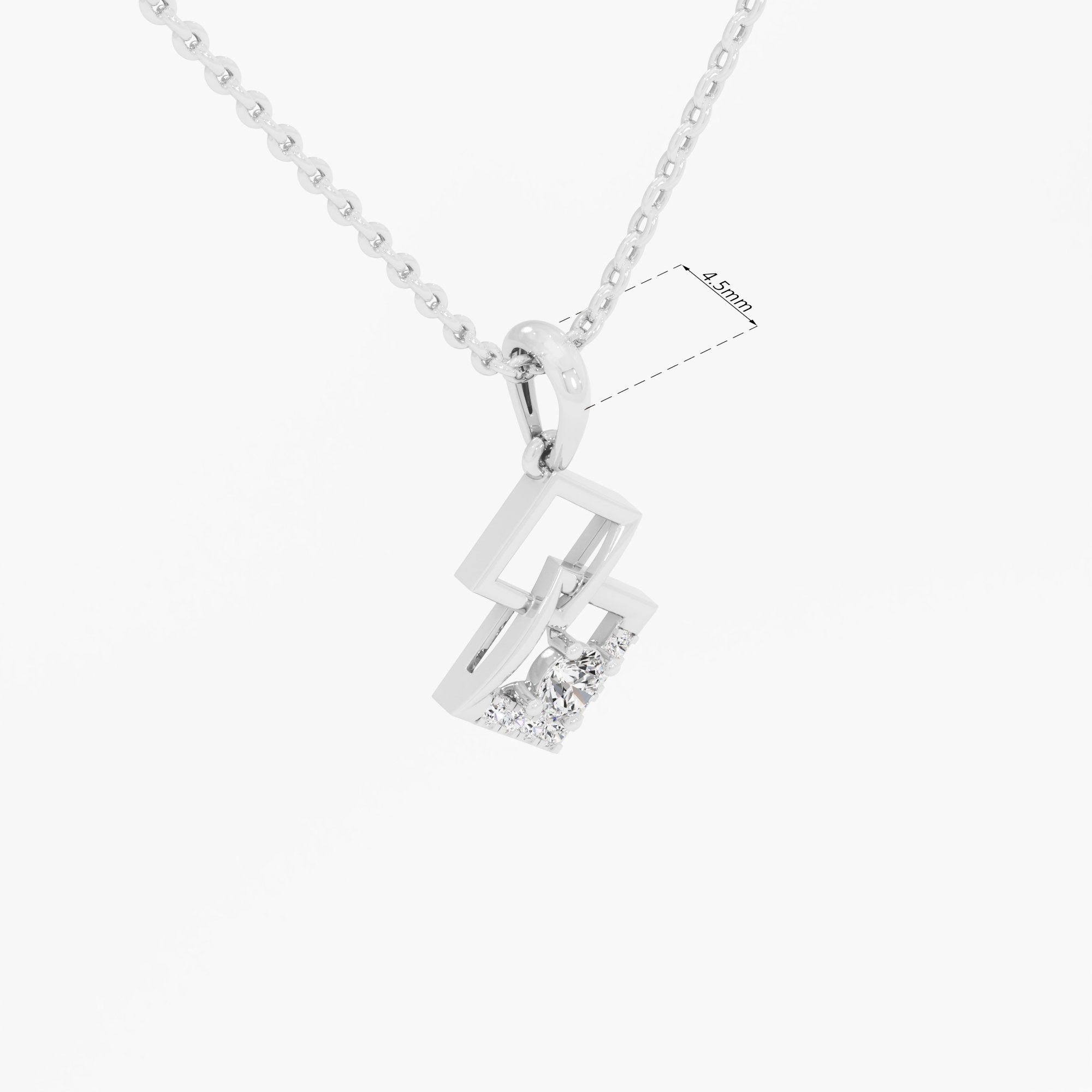 Interlaced Spark Charms Pendants | Pendant Only in 9KT White Gold (Diamond Quality: EF-VVS VS)