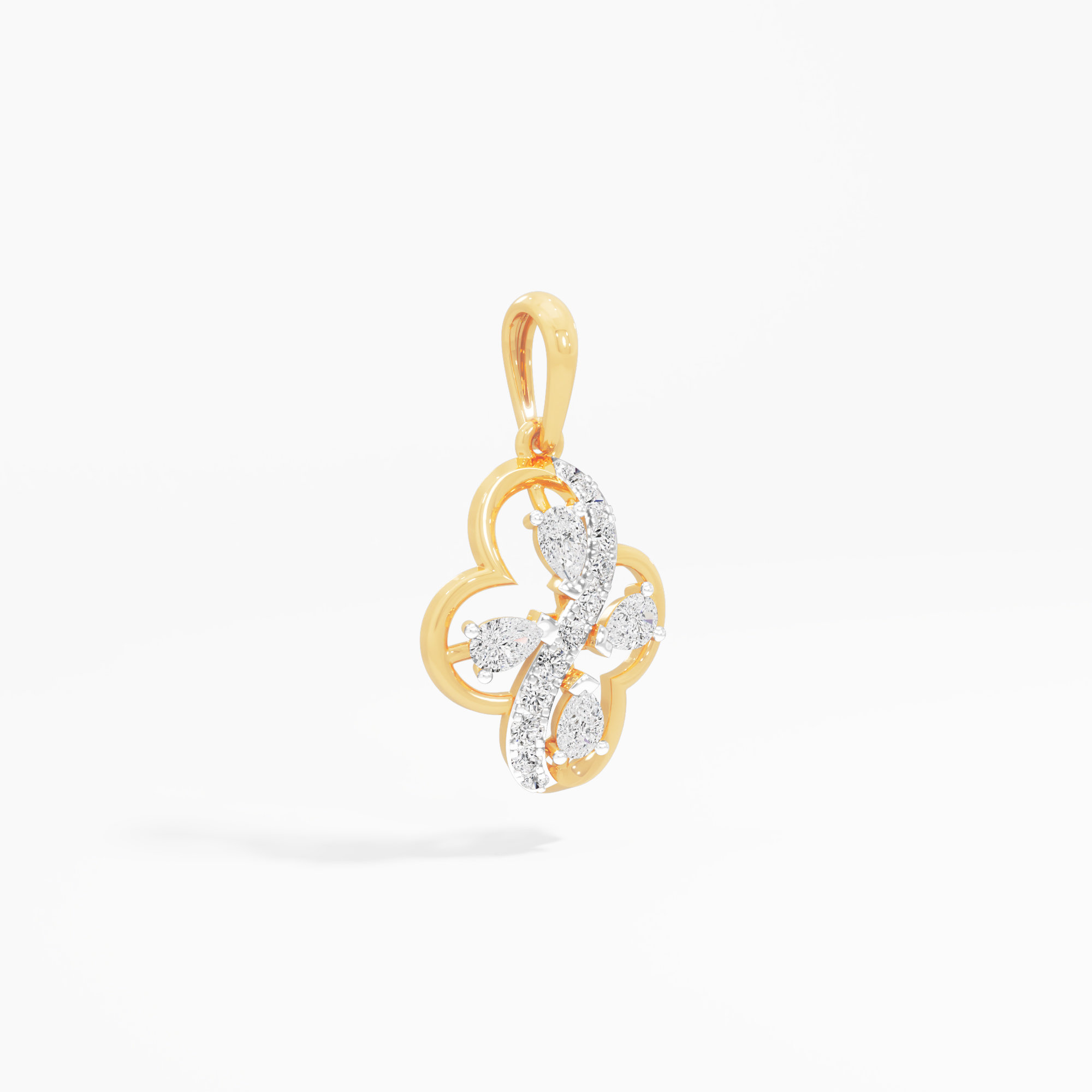 Fortune Bloom Diamond Pendant | Chain Available Separately in 9KT Yellow Gold (Diamond Quality: FG-VVS VS)