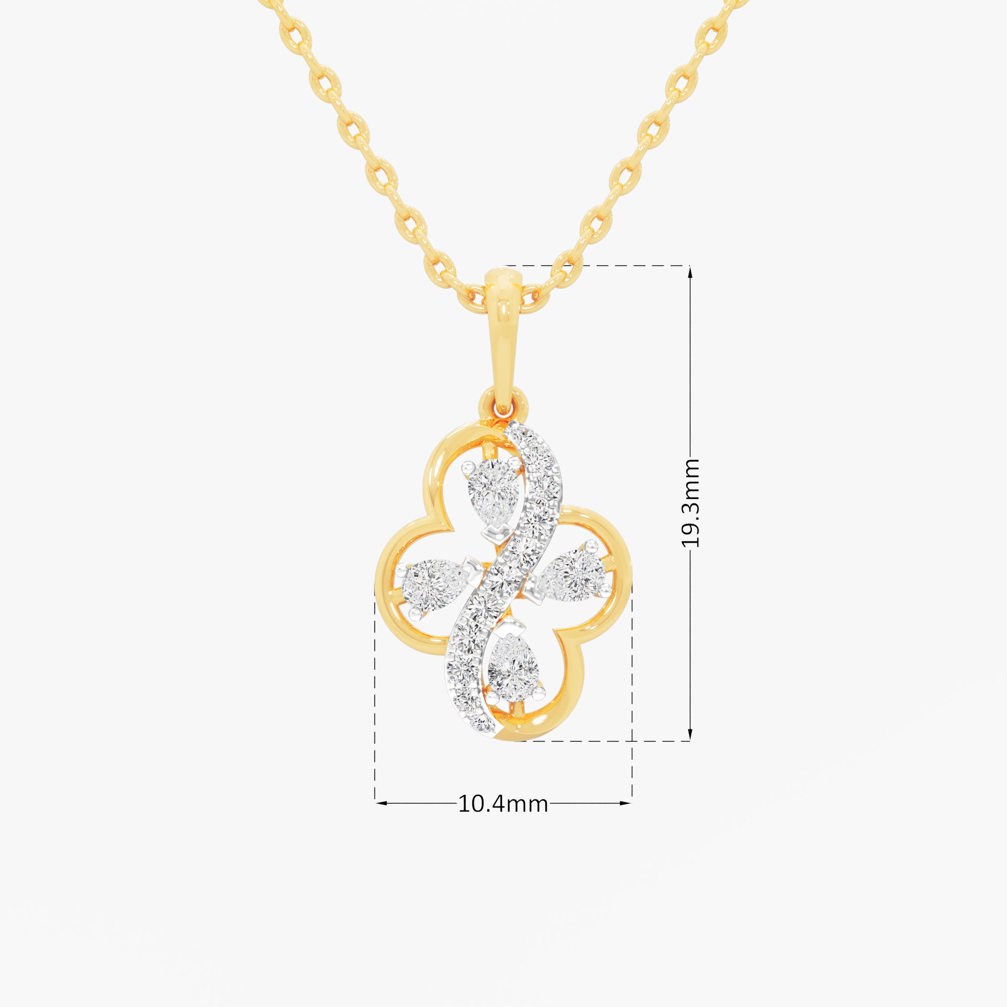Fortune Bloom Diamond Pendant | Chain Available Separately in 9KT Yellow Gold (Diamond Quality: FG-VVS VS)