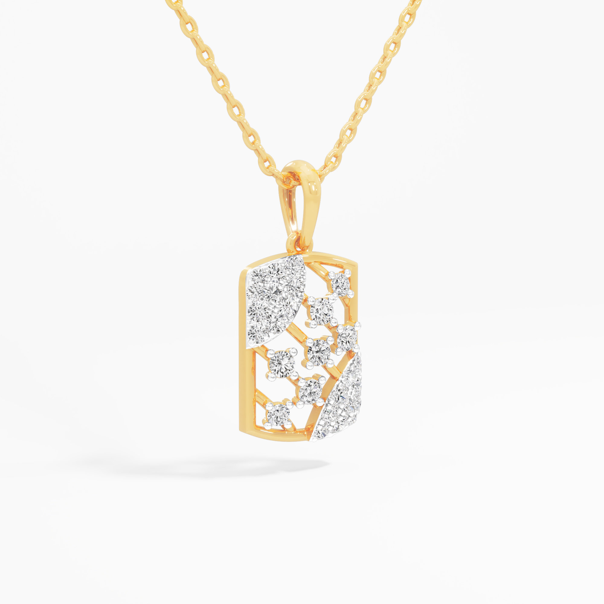 Sparkle Weave Diamond Pendant | Individual Pendant in 9KT Yellow Gold (Diamond Quality: FG-VVS VS)