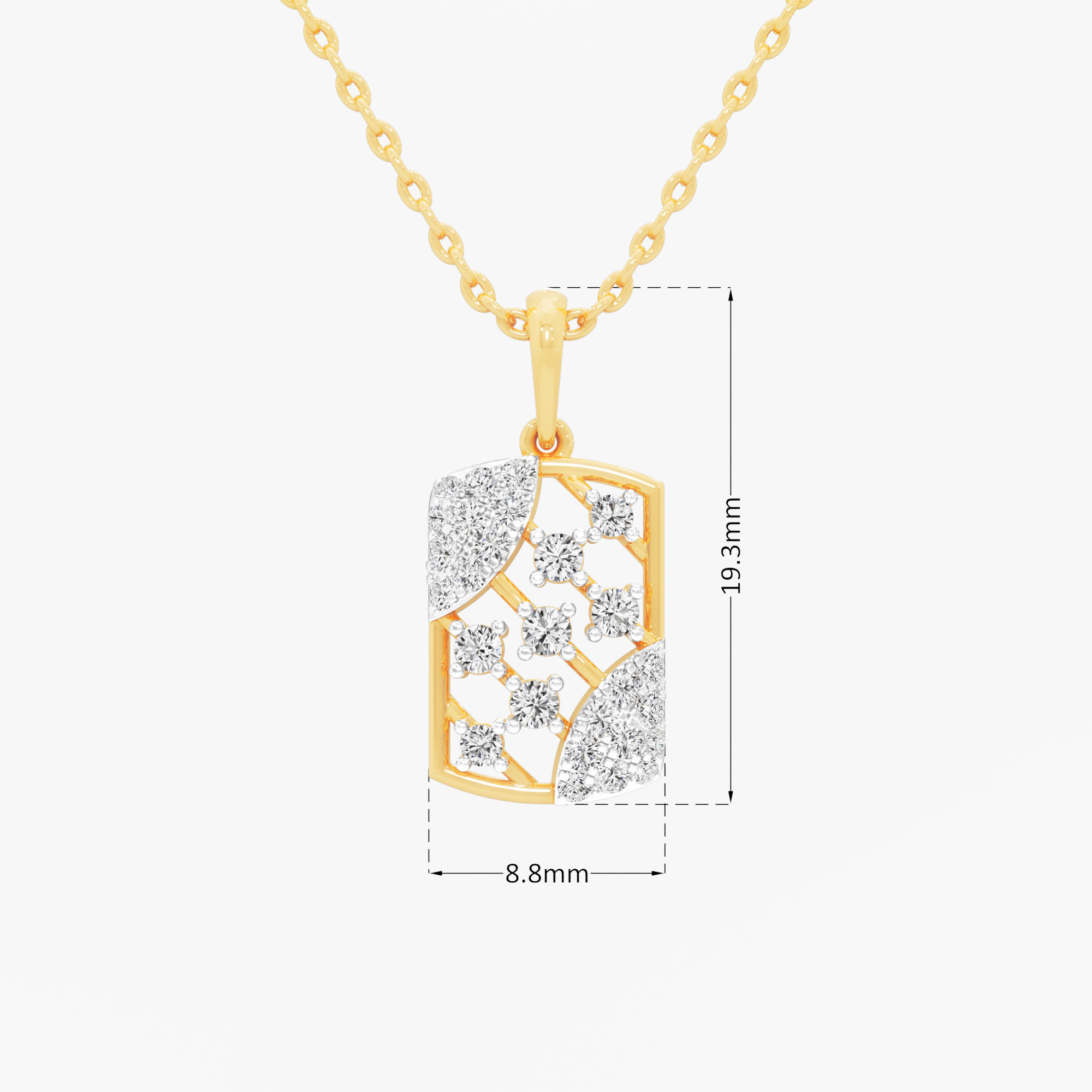 Sparkle Weave Diamond Pendant | Individual Pendant in 9KT Yellow Gold (Diamond Quality: FG-VVS VS)