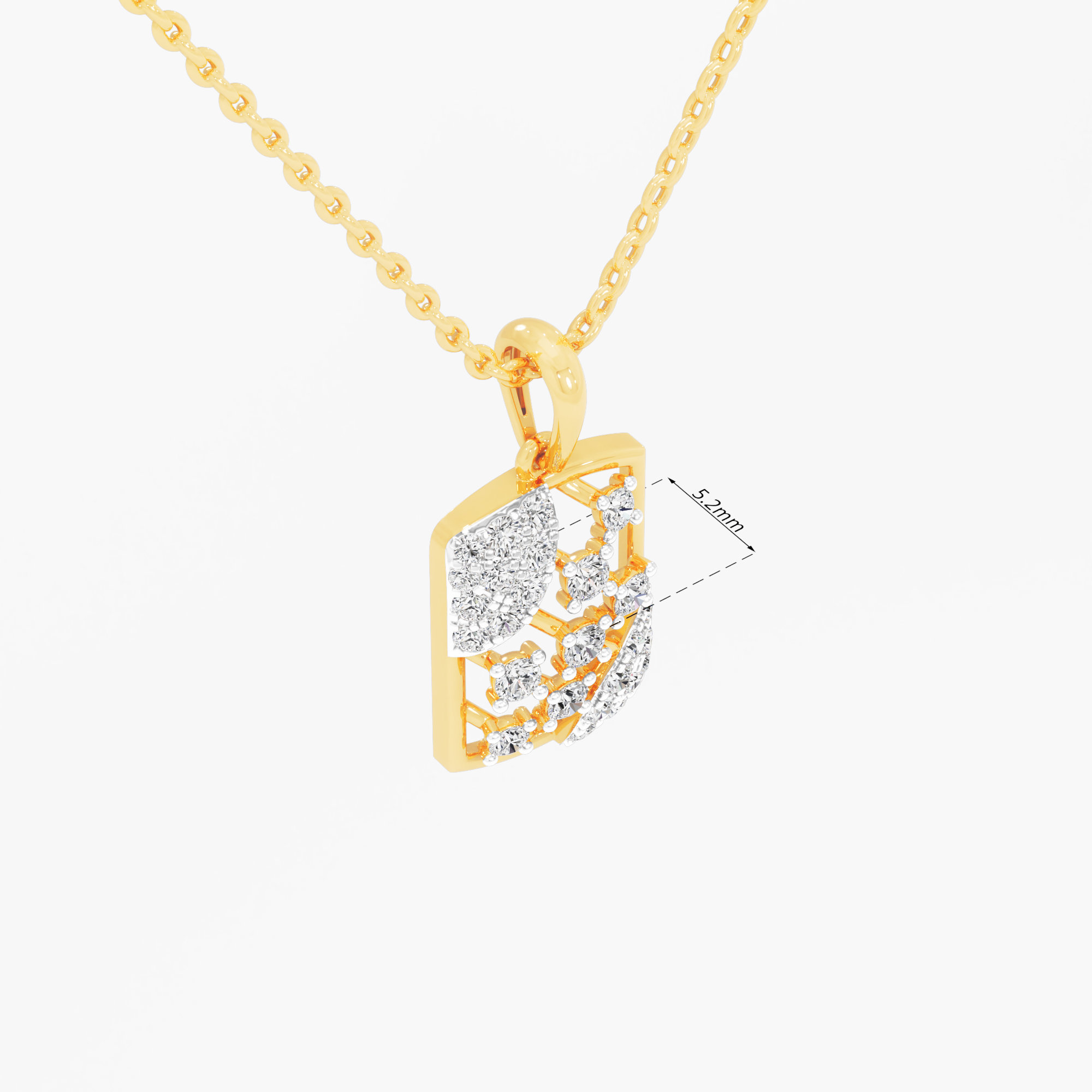Sparkle Weave Diamond Pendant | Individual Pendant in 9KT Yellow Gold (Diamond Quality: FG-VVS VS)