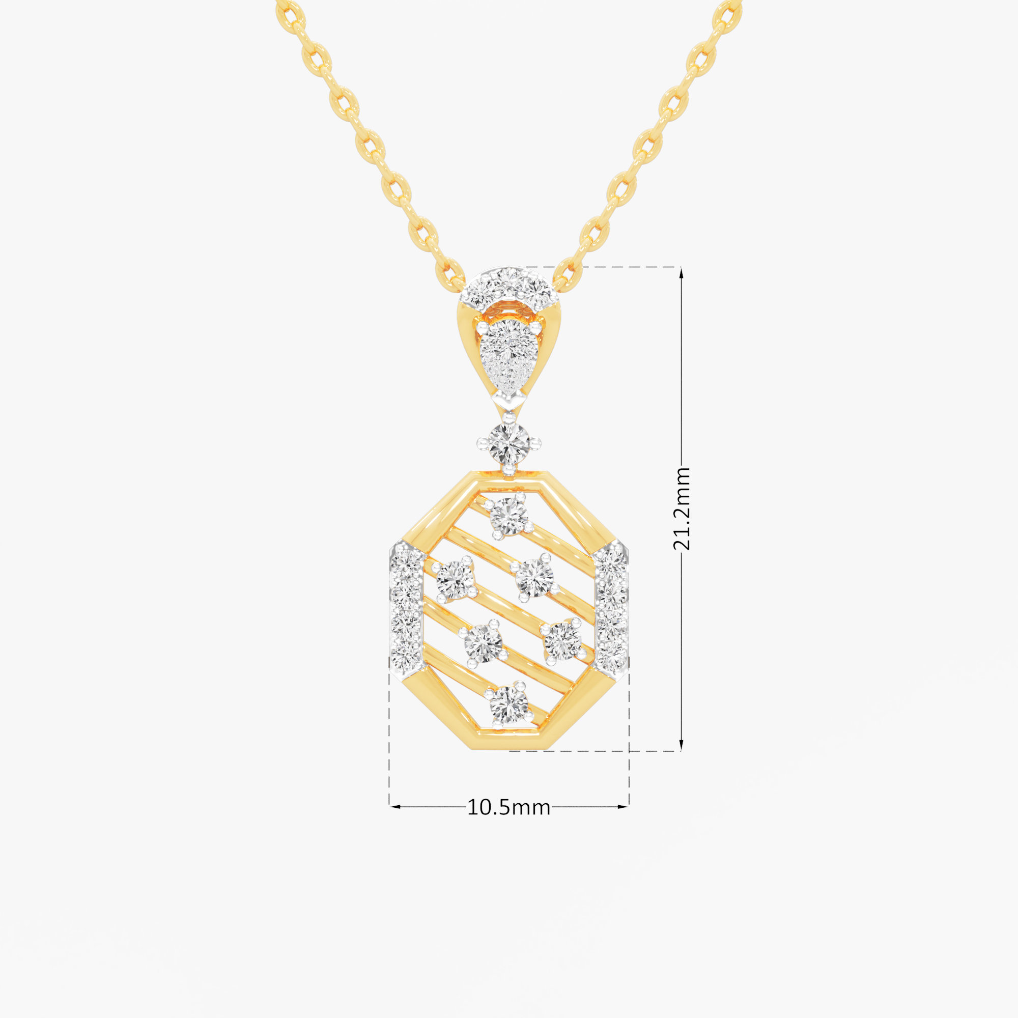 Facet Weave Diamond Pendant | Individual Pendant in 9KT Yellow Gold (Diamond Quality: FG-VVS VS)