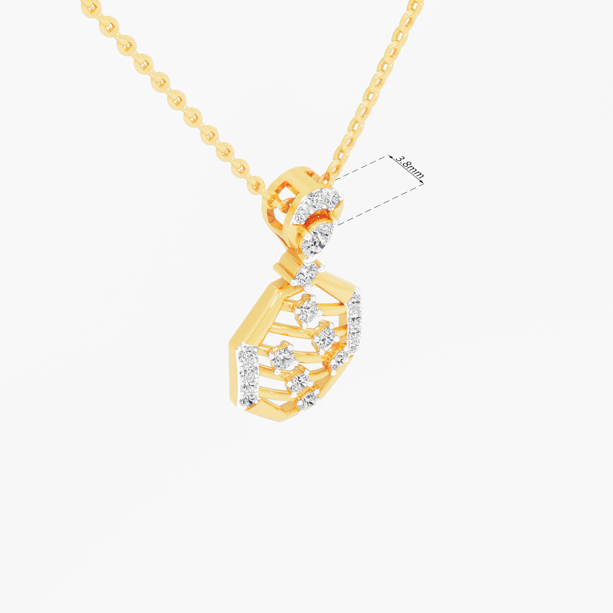 Facet Weave Diamond Pendant | Individual Pendant in 9KT Yellow Gold (Diamond Quality: FG-VVS VS)