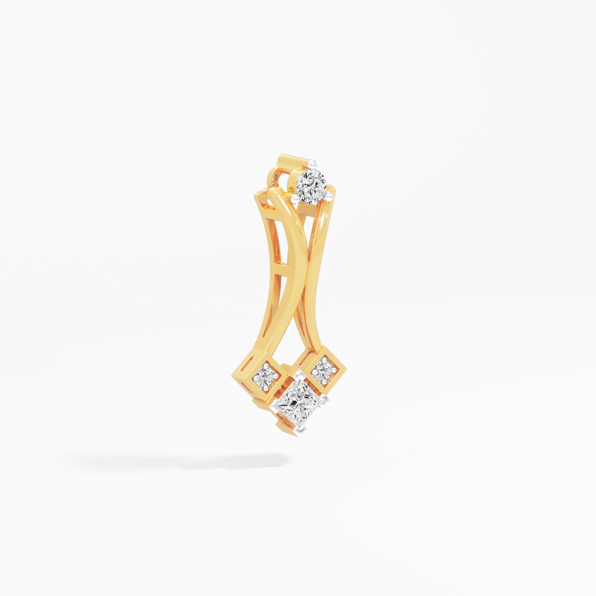 Stellar Flow Diamond Pendant | Individual Pendant in 9KT Yellow Gold (Diamond Quality: FG-VVS VS)