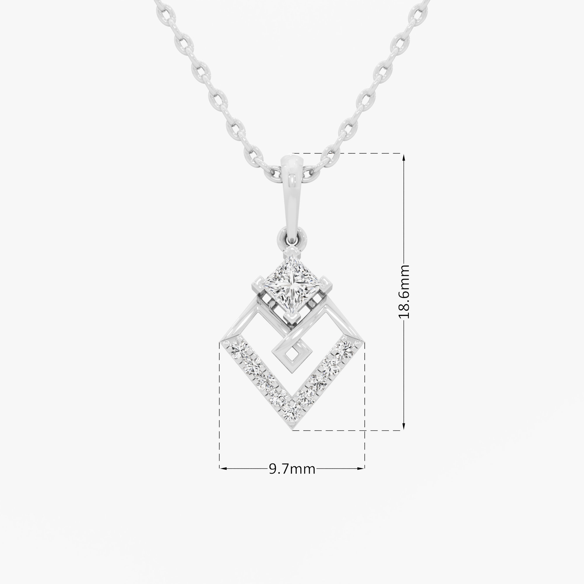 Gilded Interlock Charms Pendants | Chain Available Separately in 9KT White Gold (Diamond Quality: FG-VVS VS)