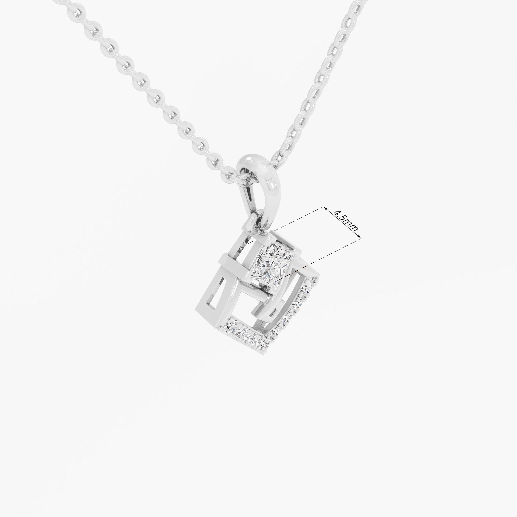 Gilded Interlock Charms Pendants | Chain Available Separately in 9KT White Gold (Diamond Quality: FG-VVS VS)