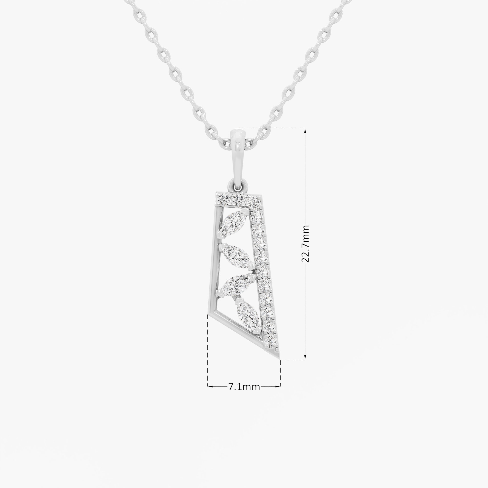 Tapered Radiance Charms Pendants | Individual Pendant in 9KT White Gold (Diamond Quality: FG-VVS VS)