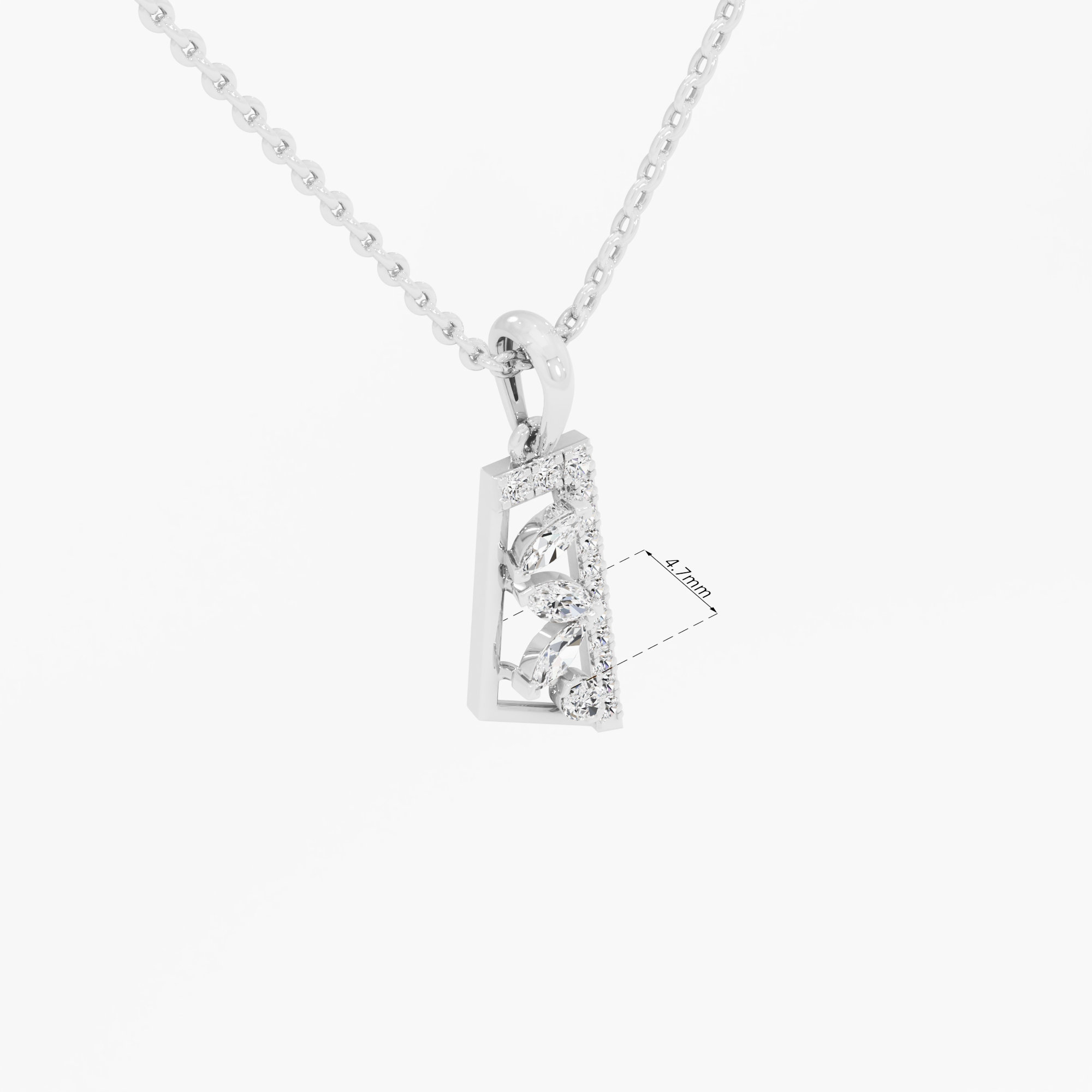 Tapered Radiance Charms Pendants | Individual Pendant in 9KT White Gold (Diamond Quality: FG-VVS VS)