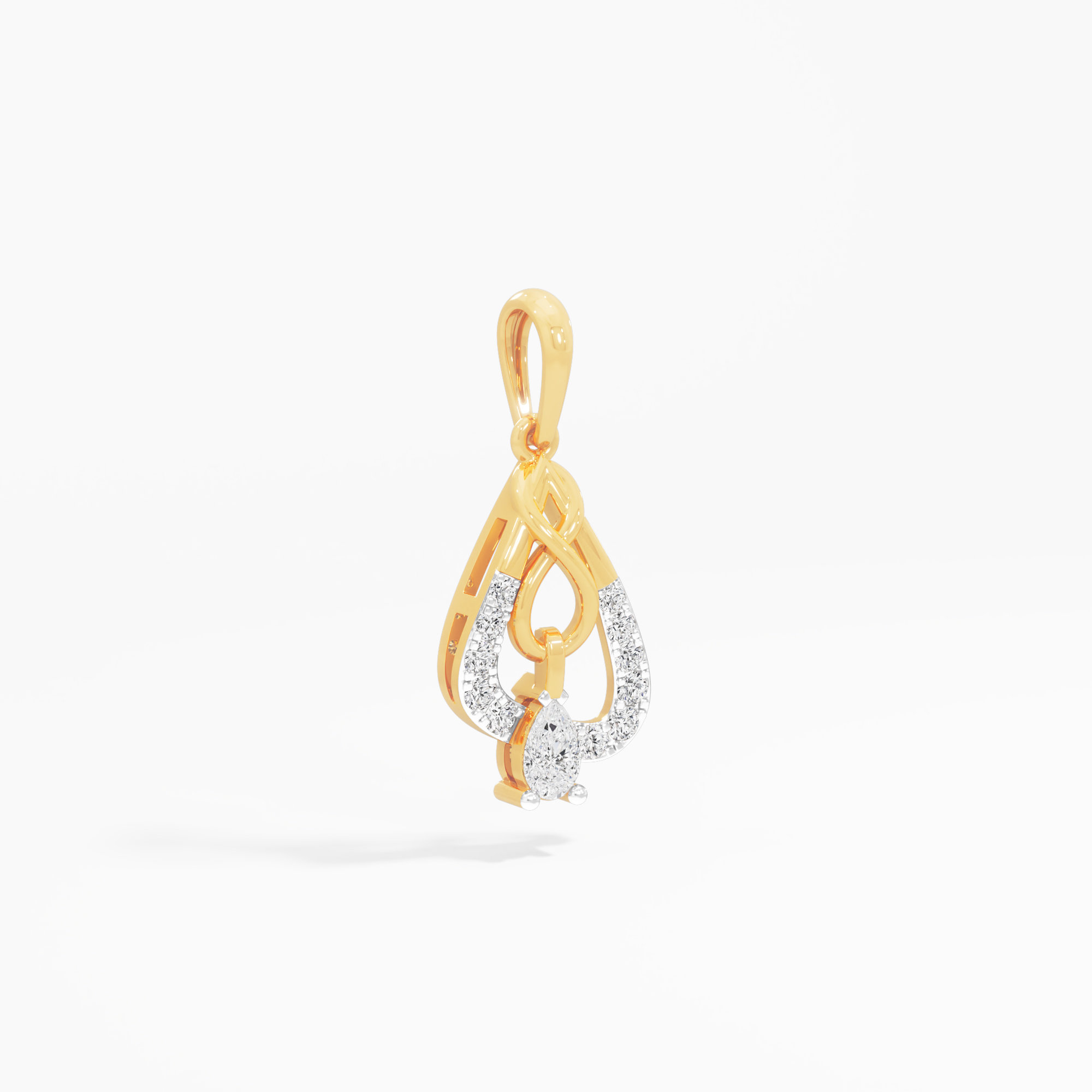 Infinity Drop Diamond Pendant | Chain Available Separately in 9KT Yellow Gold (Diamond Quality: FG-VVS VS)