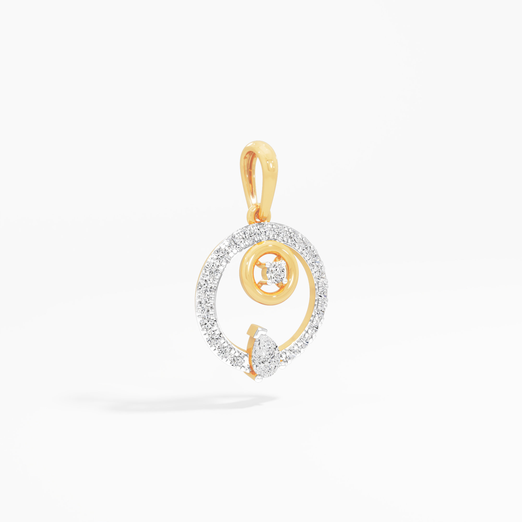 Dewdrop Halo Halos Pendants | Individual Pendant in 9KT Yellow Gold (Diamond Quality: FG-VVS VS)